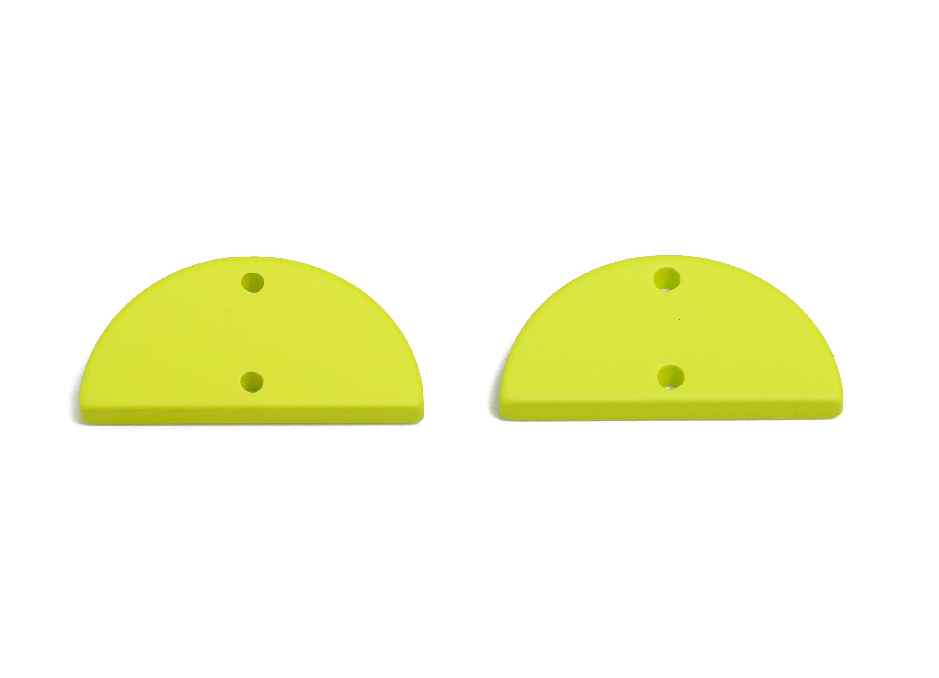 Acrylic Lime Green Half Circle Connector - Matte Semicircle Earring Piece - Bright Color Jewelry - Color Code: A1058 -24x12x2mm-AC3648-A1058 - DOMEDBAZAAR