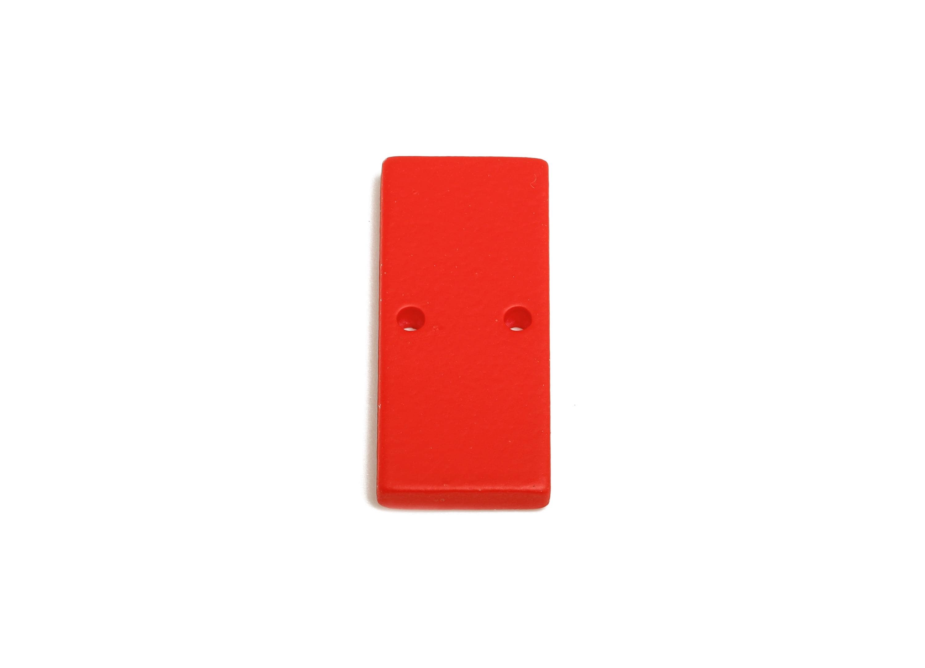 Acrylic Rectangle Earring Connector - Matte Red Rectangle Charm - 2 Holes Geometric Jewelry - Color Code: A1054 - 27x11.8x3mm - AC3653-A1054 - DOMEDBAZAAR