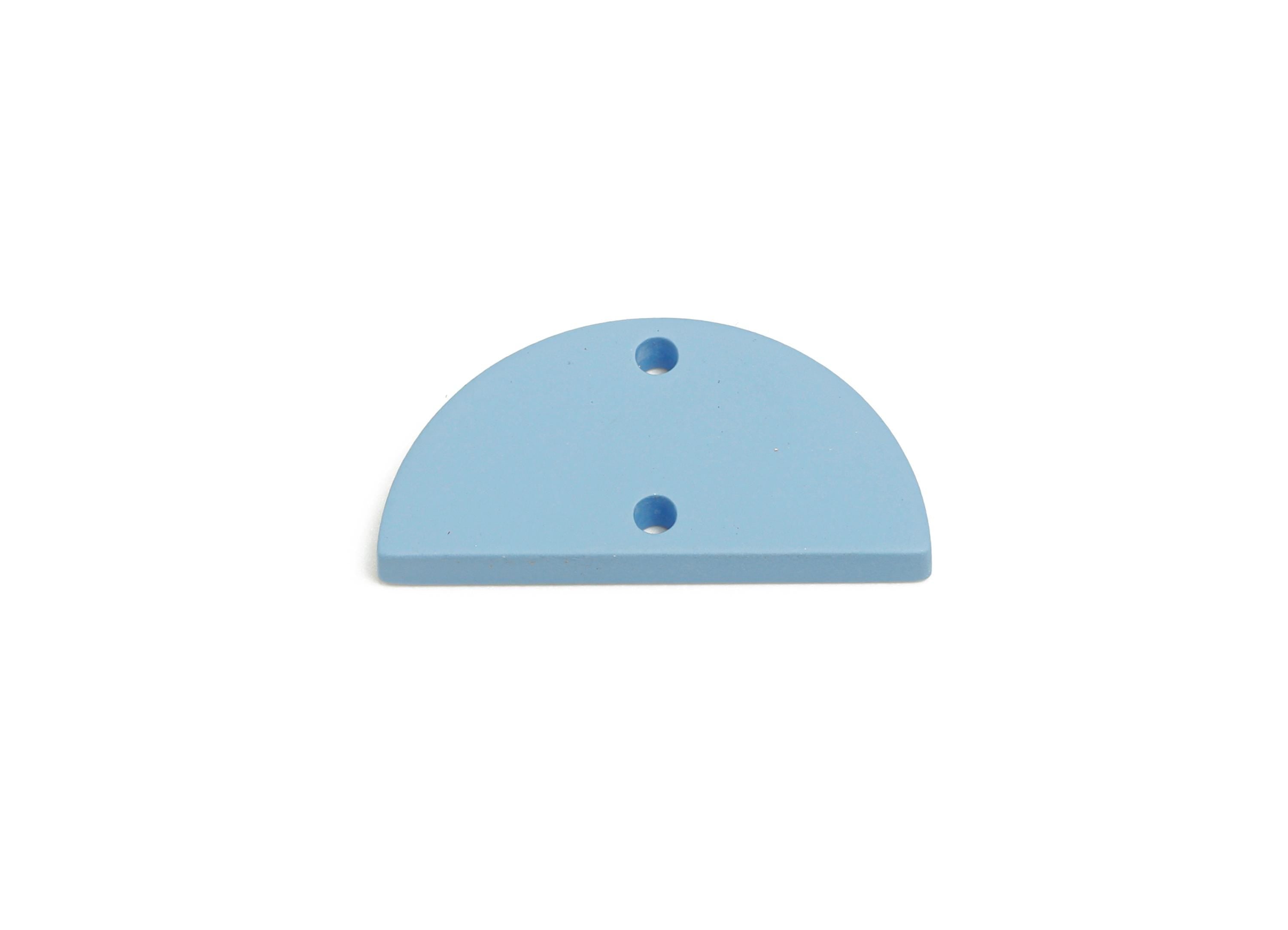 Acrylic Blue Half Circle Connector - Matte Semicircle Piece - Crafting Supplies for Earring - Color Code: A1059 -24x12x2mm-AC3648-A1059 - DOMEDBAZAAR