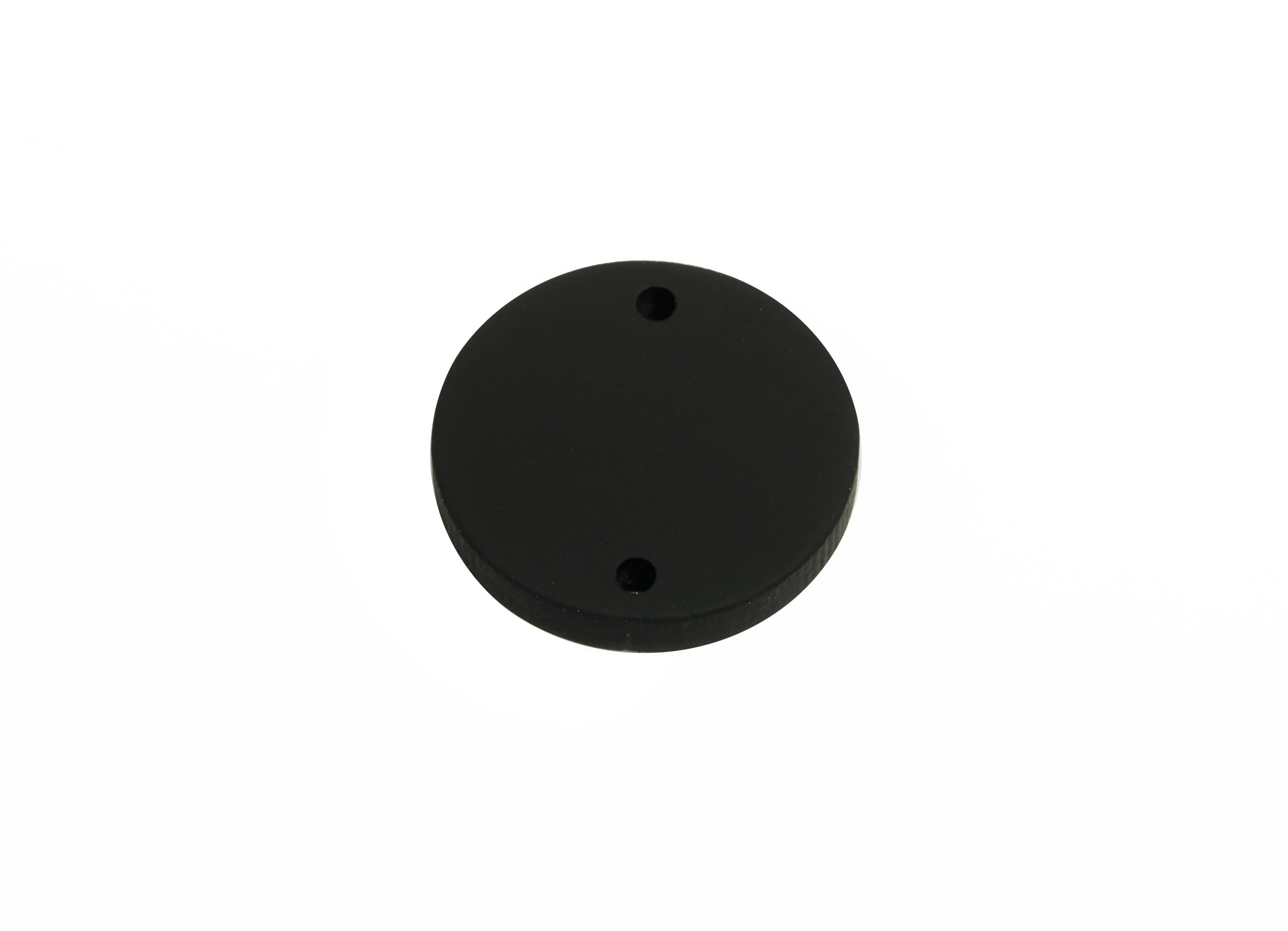 Acrylic Black Circle Connector - Matte Round Piece - Crafting Jewelry Supply for Earring - Color Code: A1052 - 17.7x17.7x2.8mm- AC3654-A1052 - DOMEDBAZAAR