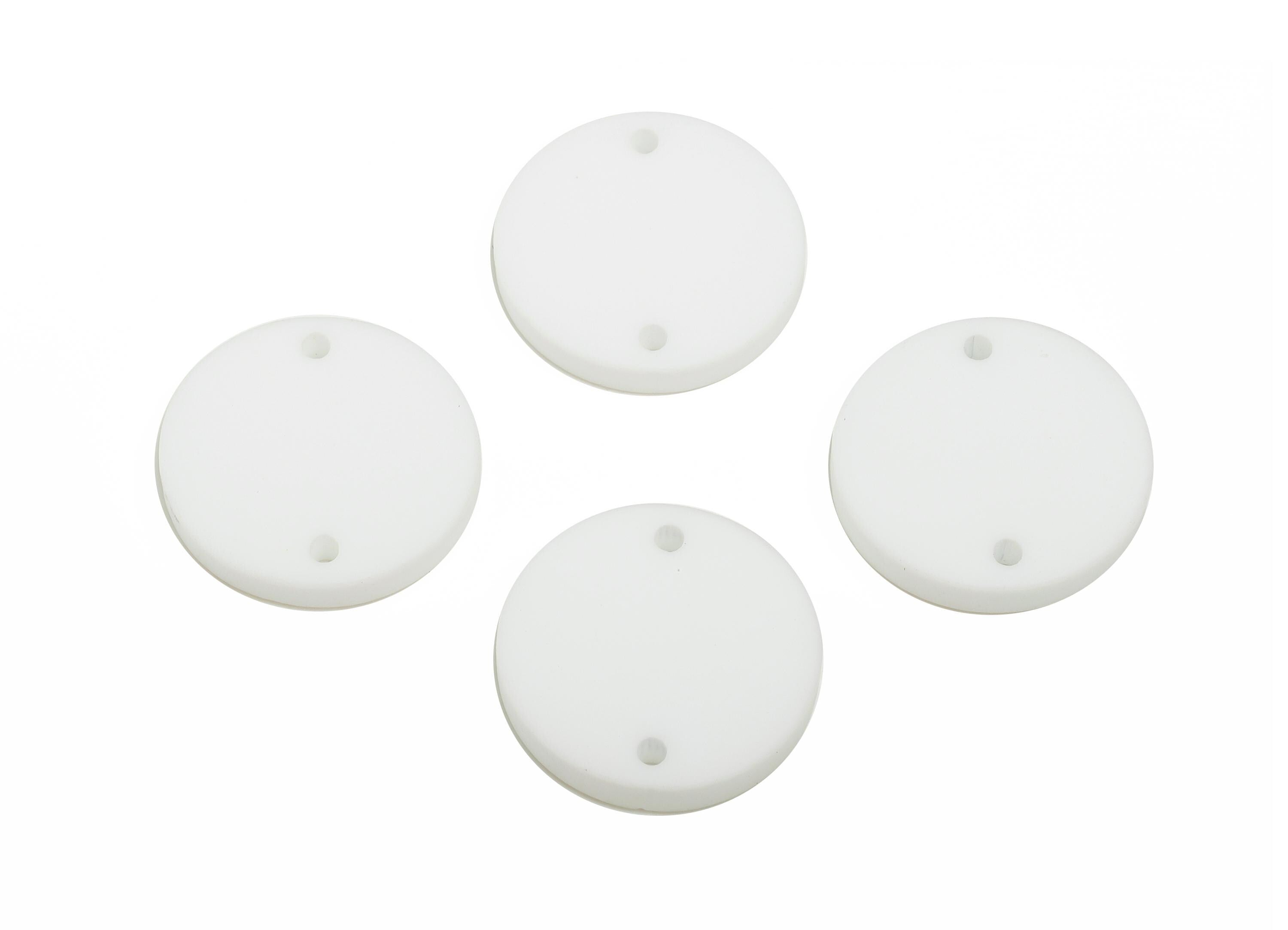 Acrylic White Circle Connector - Matte Round Piece - Crafting Jewelry Supply for Earring - Color Code: A1053 - 17.7x17.7x2.8mm- AC3654-A1053 - DOMEDBAZAAR
