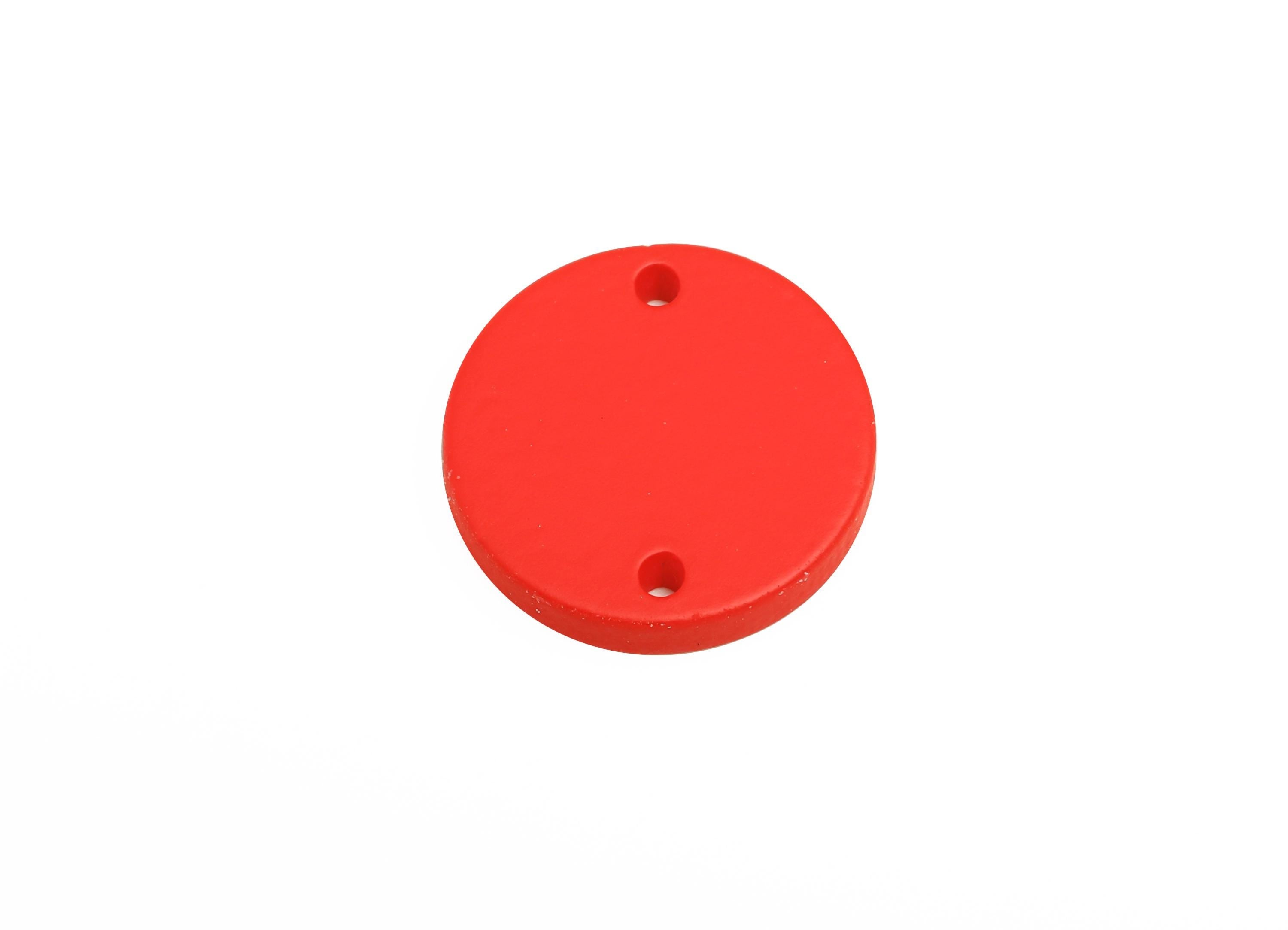 Acrylic Red Circle Connector - Matte Round Piece - Crafting Jewelry Supply for Earring - Color Code: A1054 - 17.7x17.7x2.8mm - AC3654-A1054 - DOMEDBAZAAR