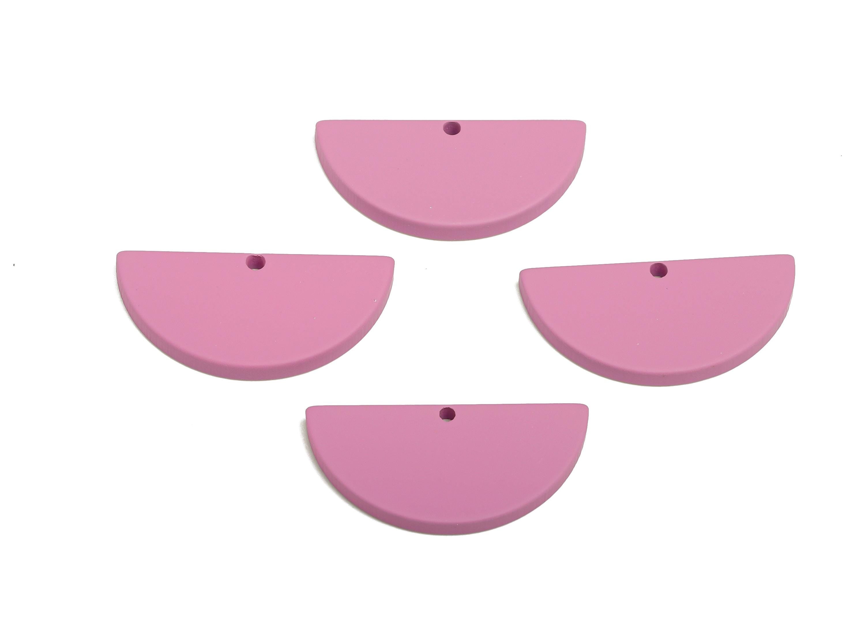 Acrylic Purple Circle Charm - Matte Semicircle Piece - Geometric Craft Supplies for Earring - Color Code: A1060 - 28x13x2mm-AC3649-A1060 - DOMEDBAZAAR