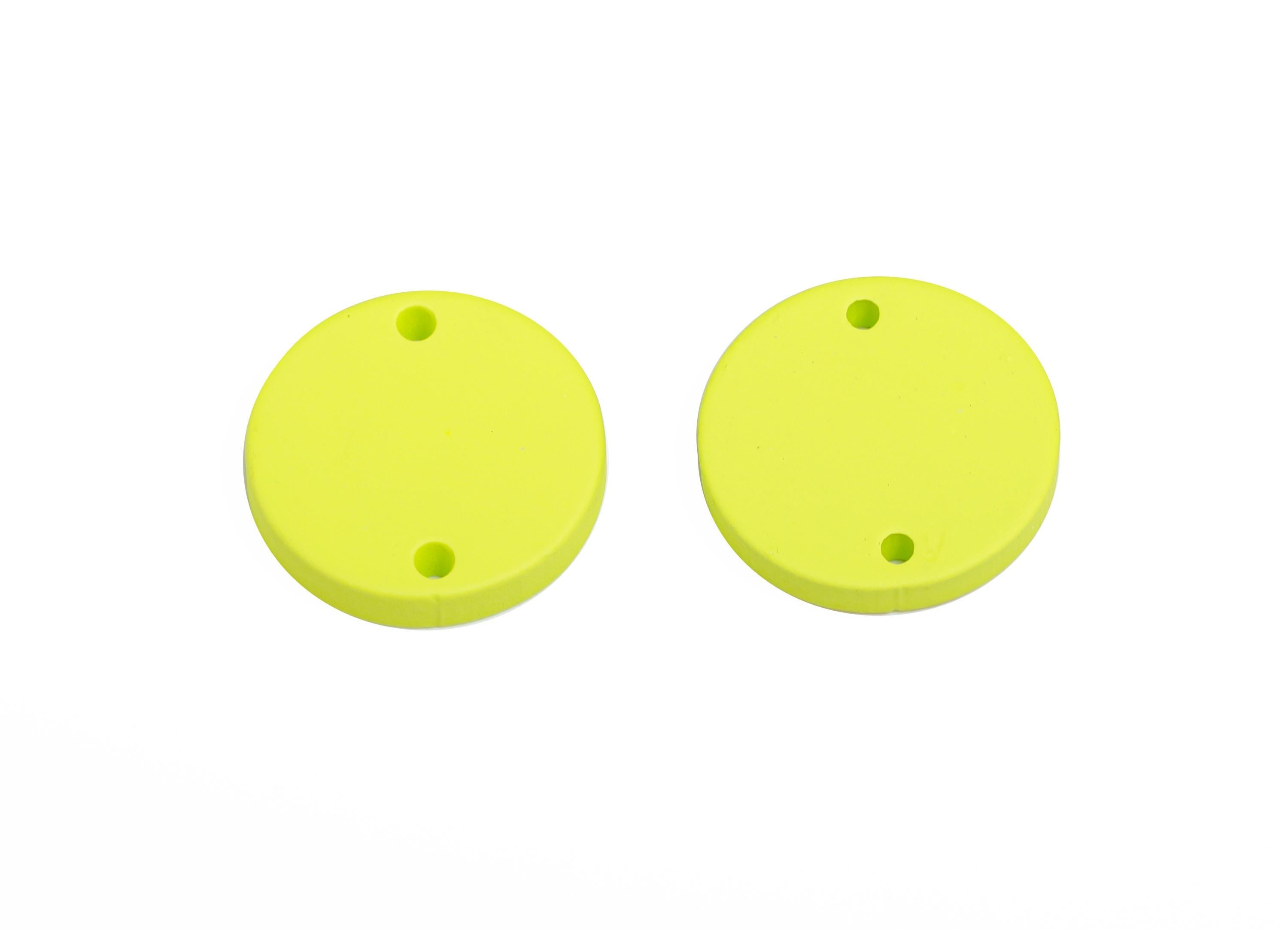 Acrylic Green Circle Connector - Matte Round Piece - Crafting Jewelry Supply for Earring - Color Code: A1058 - 17.7x17.7x2.8mm- AC3654-A1058 - DOMEDBAZAAR