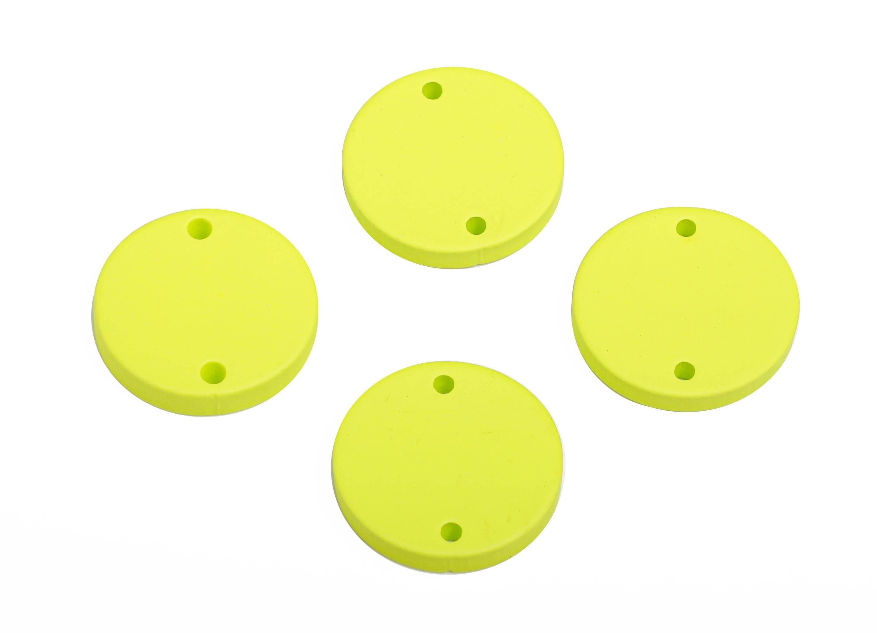 Acrylic Green Circle Connector - Matte Round Piece - Crafting Jewelry Supply for Earring - Color Code: A1058 - 17.7x17.7x2.8mm- AC3654-A1058 - DOMEDBAZAAR