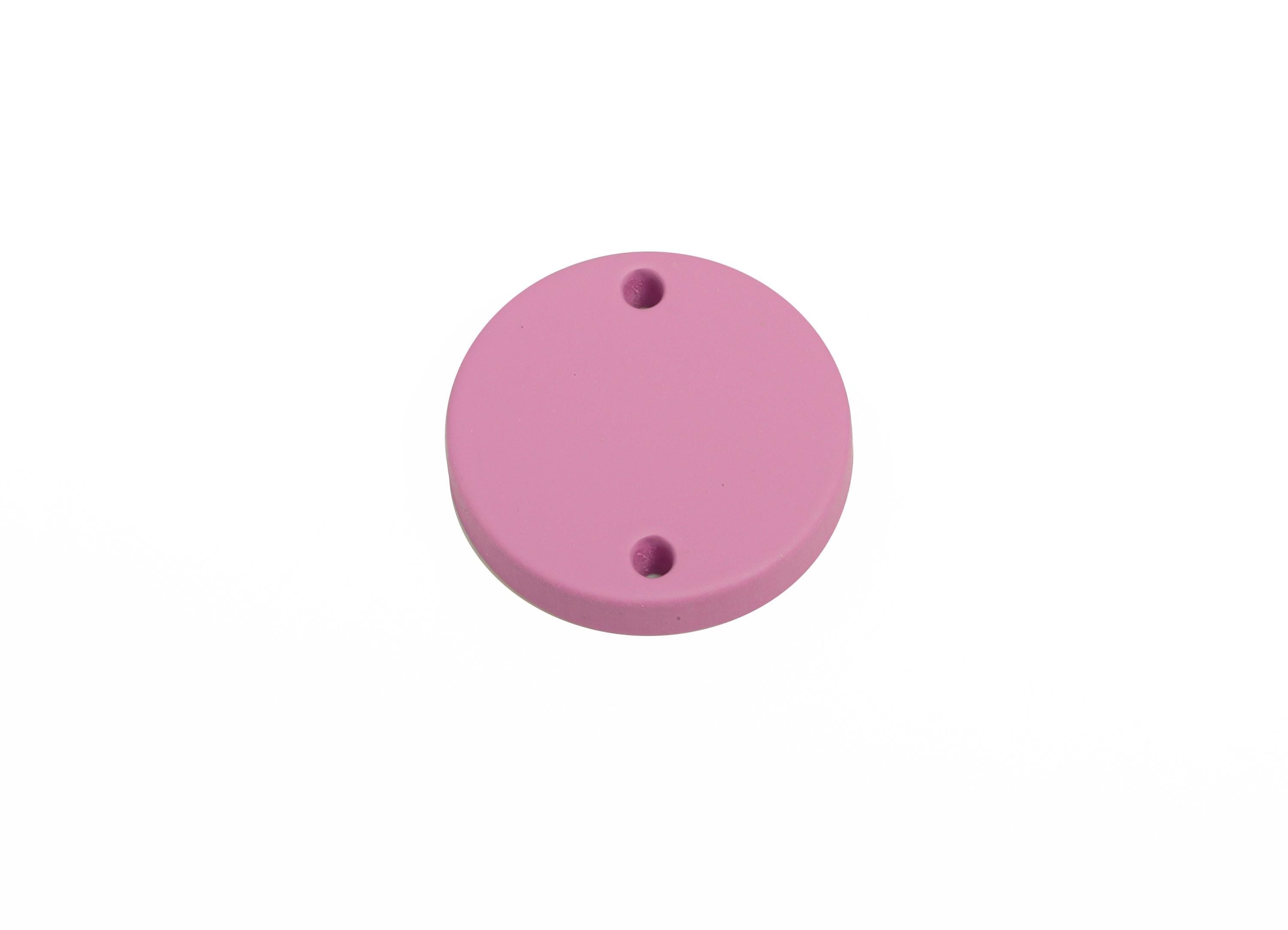 Acrylic Purple Circle Connector - Matte Round Piece - Crafting Jewelry Supply for Earring - Color Code: A1060 -17.7x17.7x2.8mm- AC3654-A1060 - DOMEDBAZAAR
