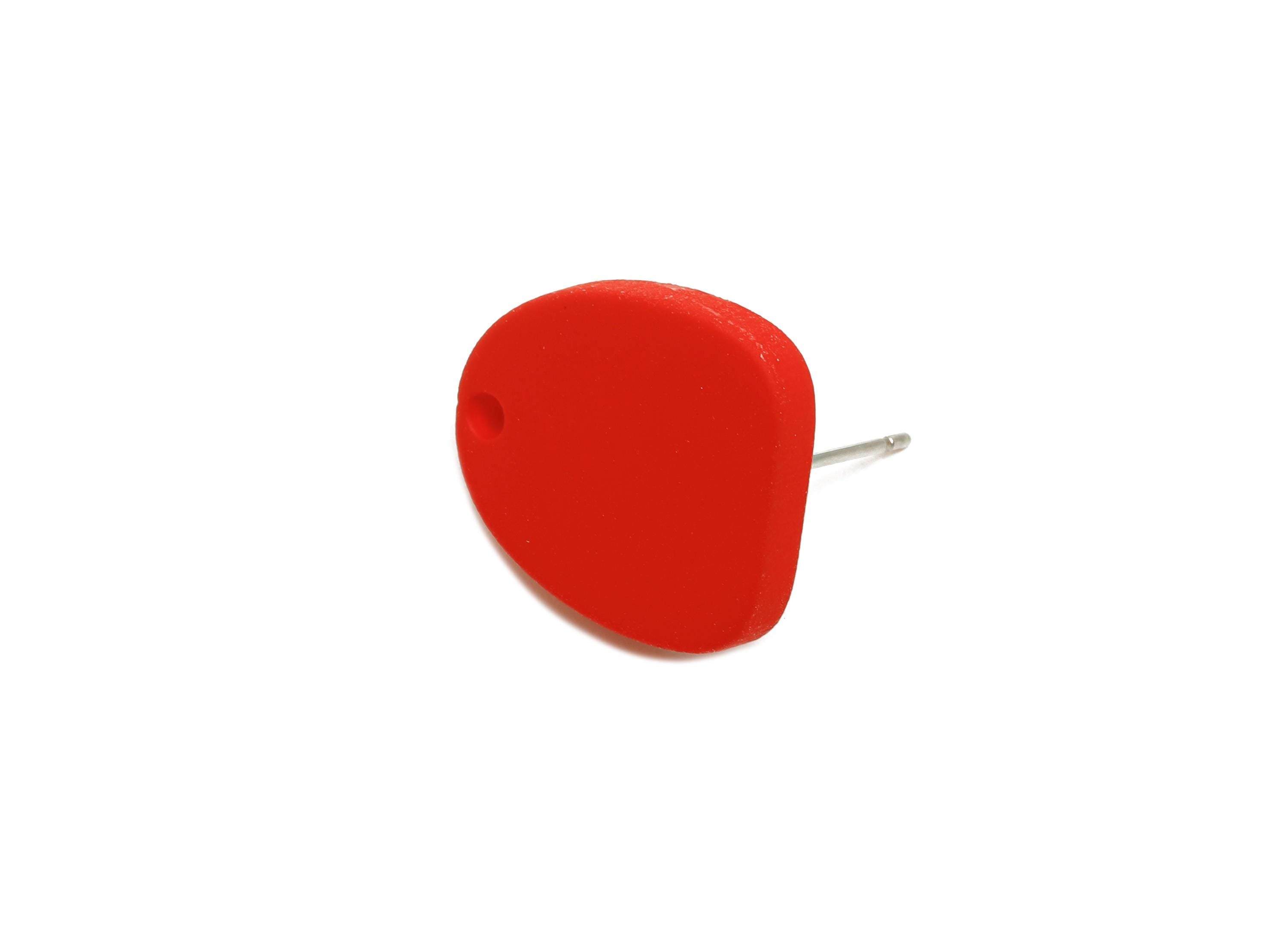 Acrylic Red Earrings Connector - Modern Matte Geometric Earring Base - Craft Making Earring - Color Code: A1054 - 16x14x2mm - AC3652-A1054 - DOMEDBAZAAR