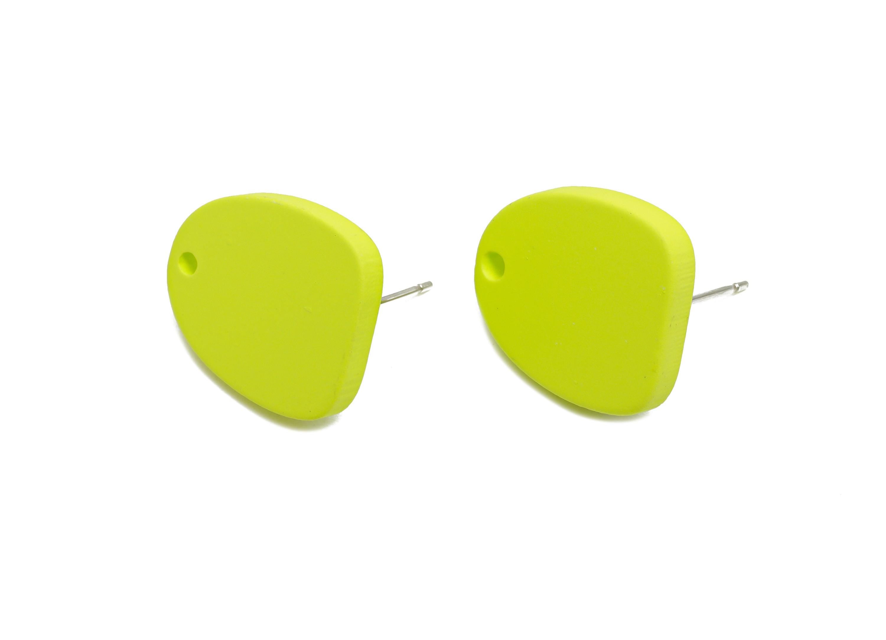 Acrylic Green Earrings Connector - Modern Matte Geometric Earring Base - Craft Making Earring - Color Code: A1058 - 16x14x2mm- AC3652-A1058 - DOMEDBAZAAR