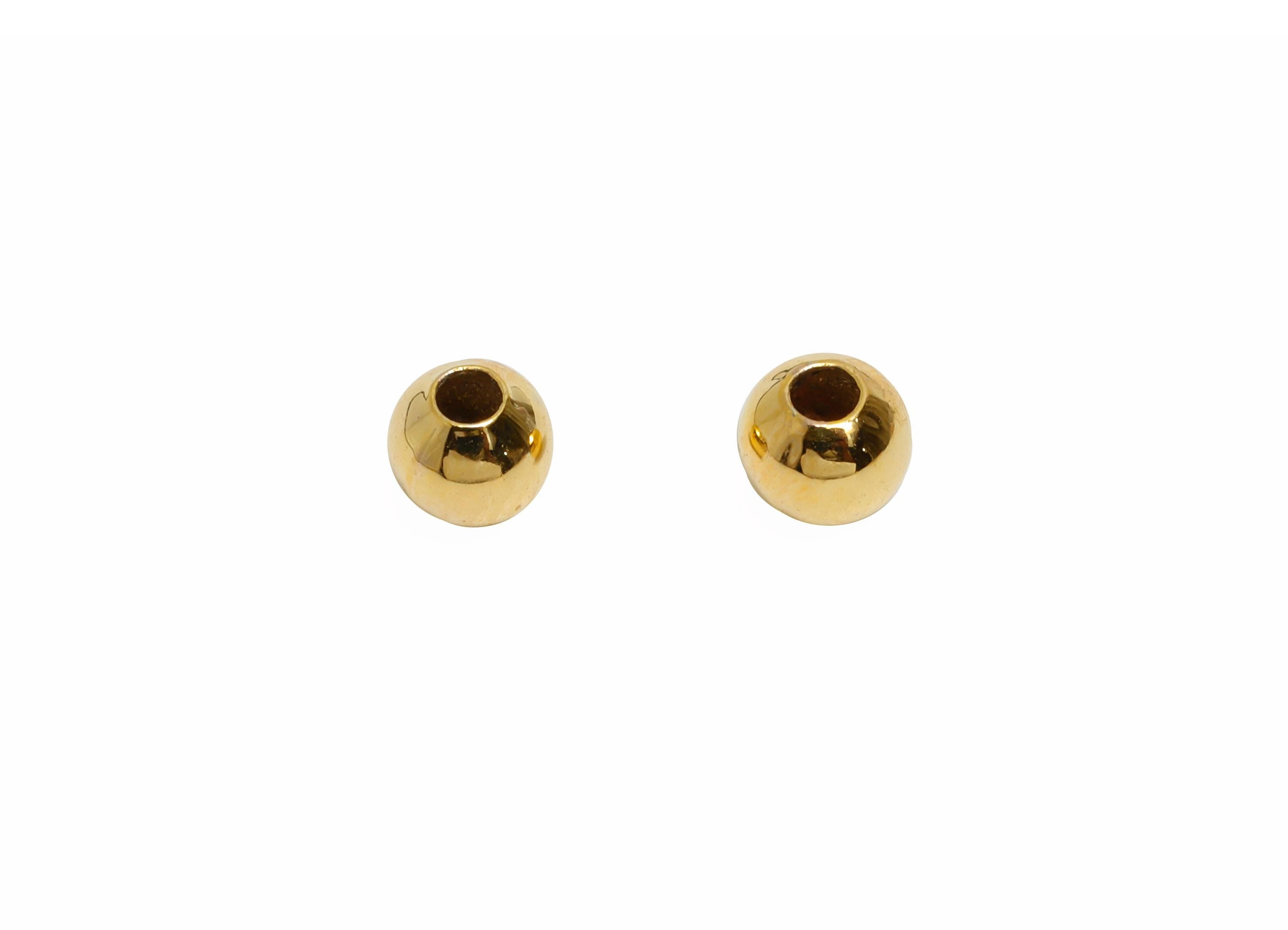 3mm Brass Spacer Beads - Gold Brass Accent Beads for Jewelry Making - Smooth Round Bead - Craft Supplies - 18K Real Gold Plated - RGP11110
