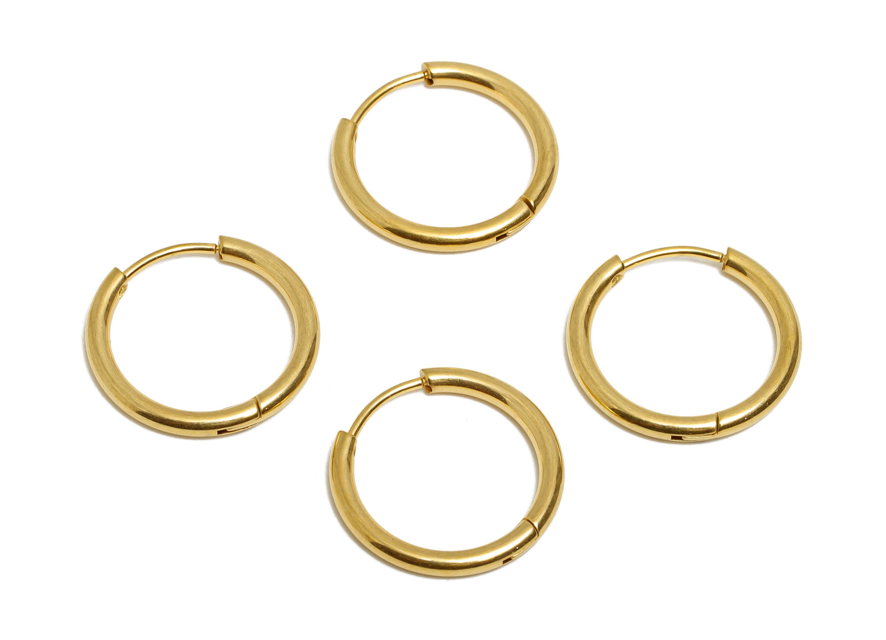 Stainless Steel Hoop Earring - Steel Round Hinge Hoop Earring - Lightweight Earring Base - Real Vacuum Plating - 18x17x1.83mm - SS2770 - DOMEDBAZAAR