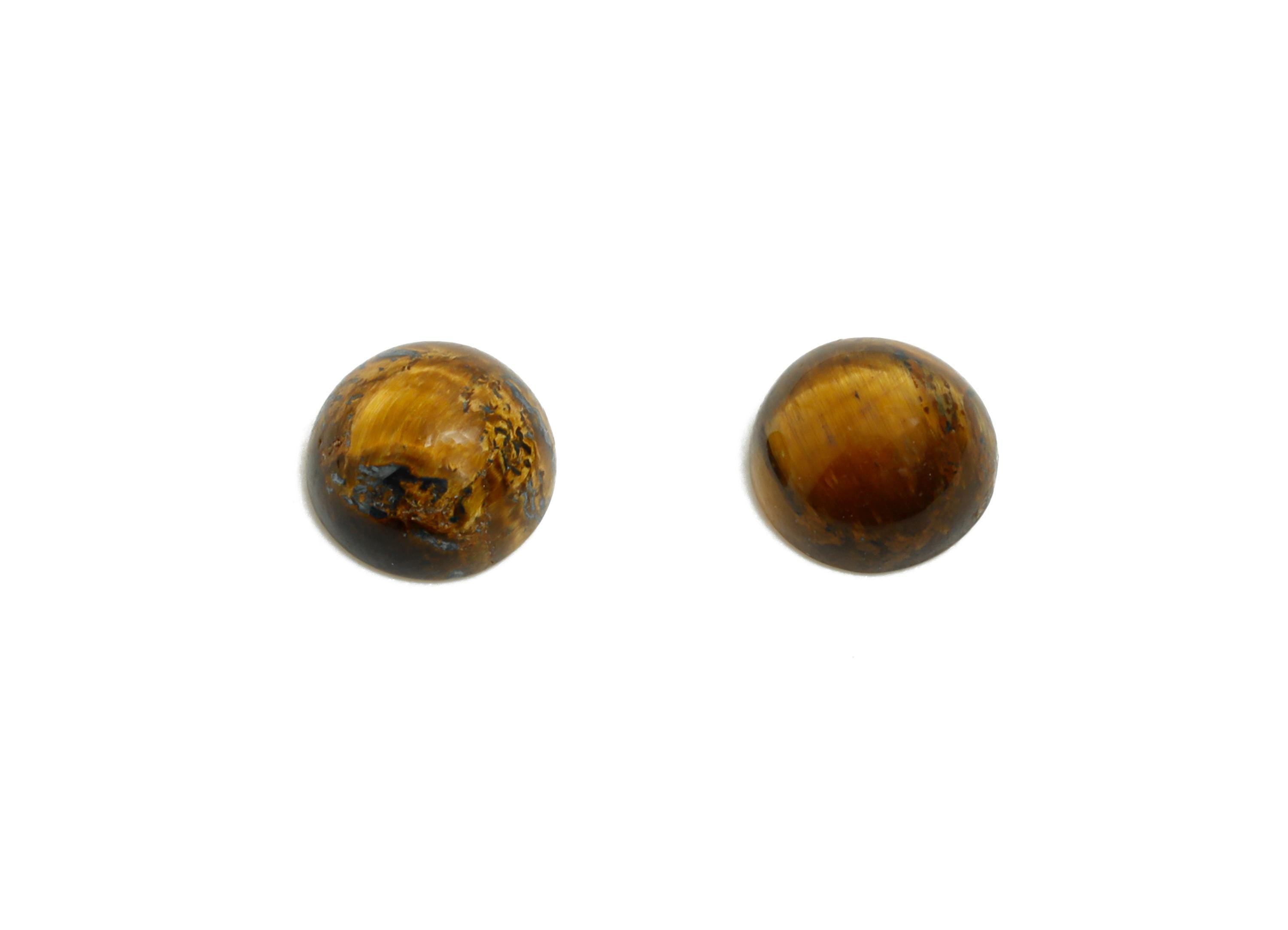 6mm Round Tigereye Cabochon - Circle Stone for Crafts Ring Making - DIY Bezel Setting Stone Jewelry Finding - Handmade Cabochon - NS3131 - DOMEDBAZAAR
