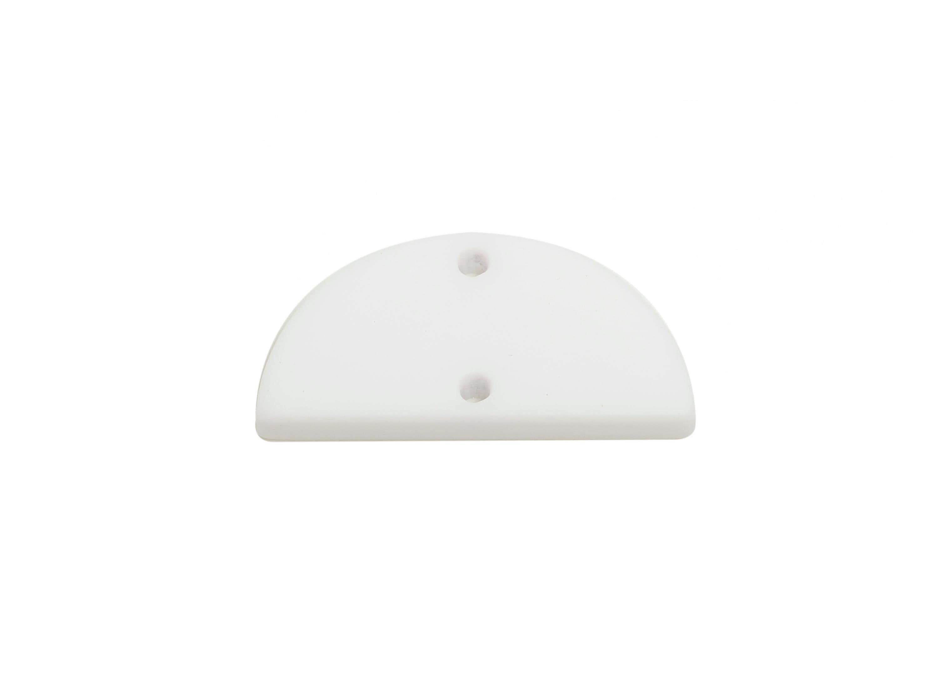 Acrylic White Half Circle Connector - Matte Semicircle Piece - Crafting Supplies for Earring - Color Code: A1053 -24x12x2mm-AC3648-A1053 - DOMEDBAZAAR