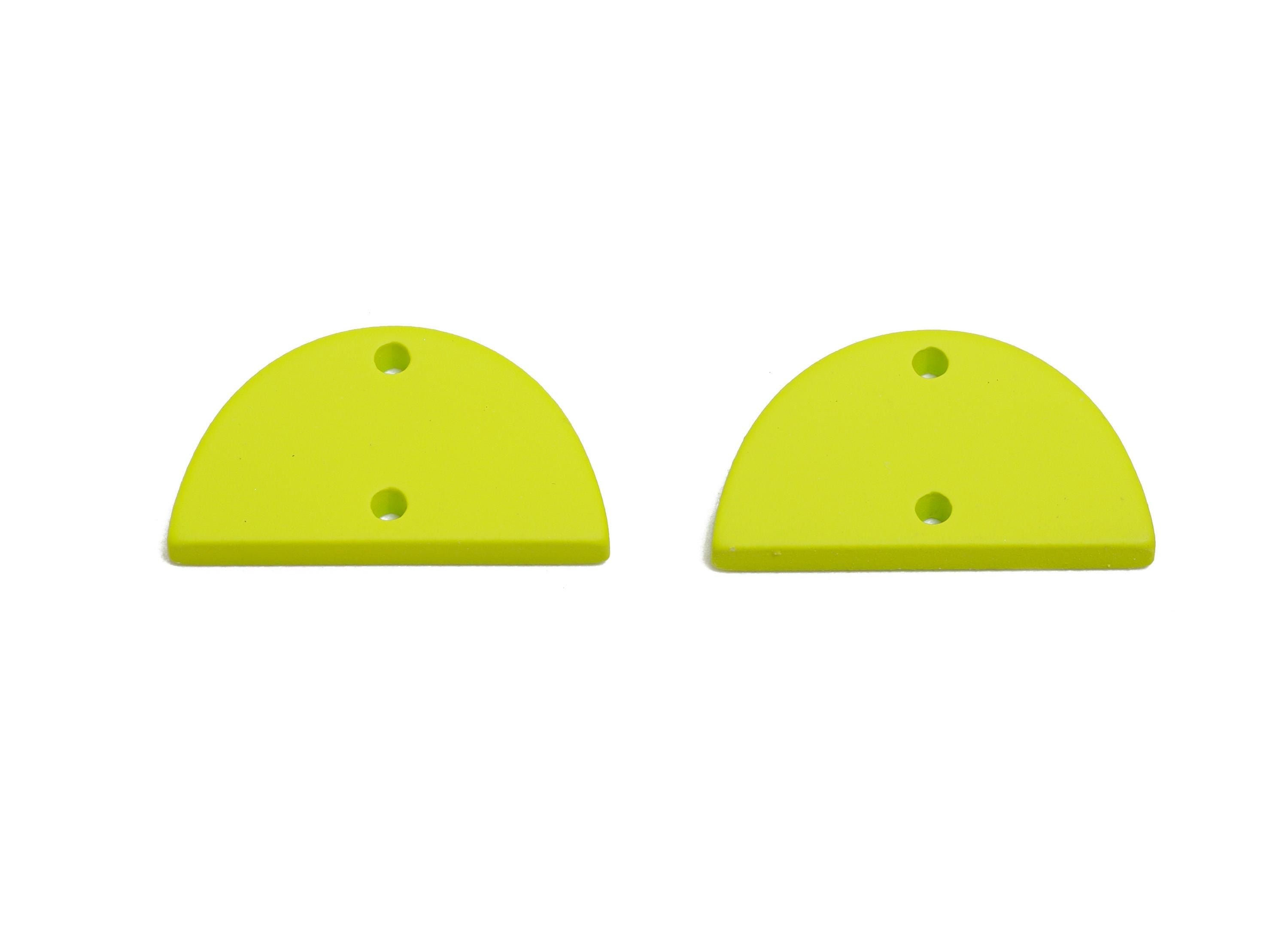 Acrylic Semicircle Earring Connector - Matte Green Half Moon Charm - Craft Supply for Earring - Color Code: A1058 - 22x12x2mm- AC3647-A1058 - DOMEDBAZAAR
