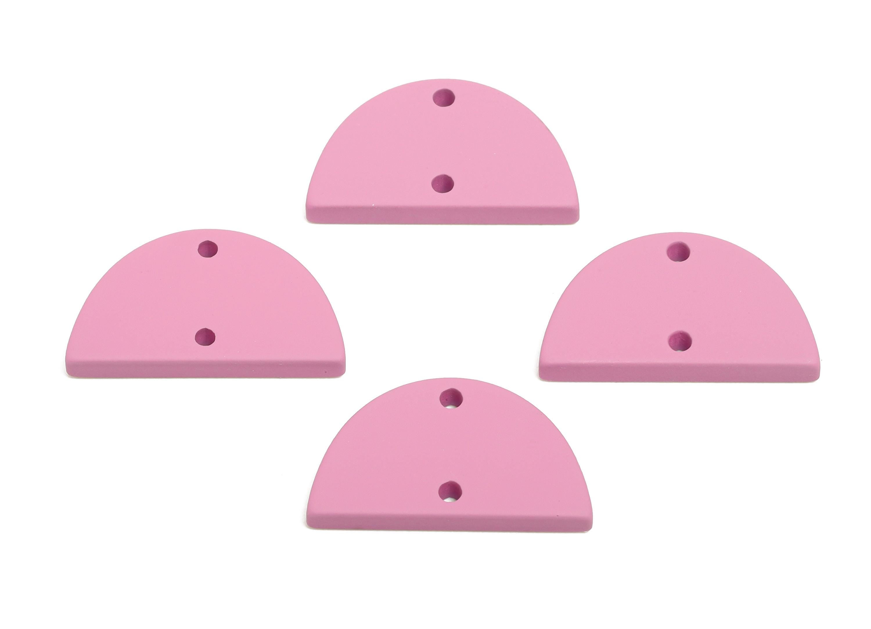 Acrylic Semicircle Earring Connector - Matte Purple Half Moon Charm - Craft Supply for Earring - Color Code: A1060 - 22x12x2mm- AC3647-A1060 - DOMEDBAZAAR