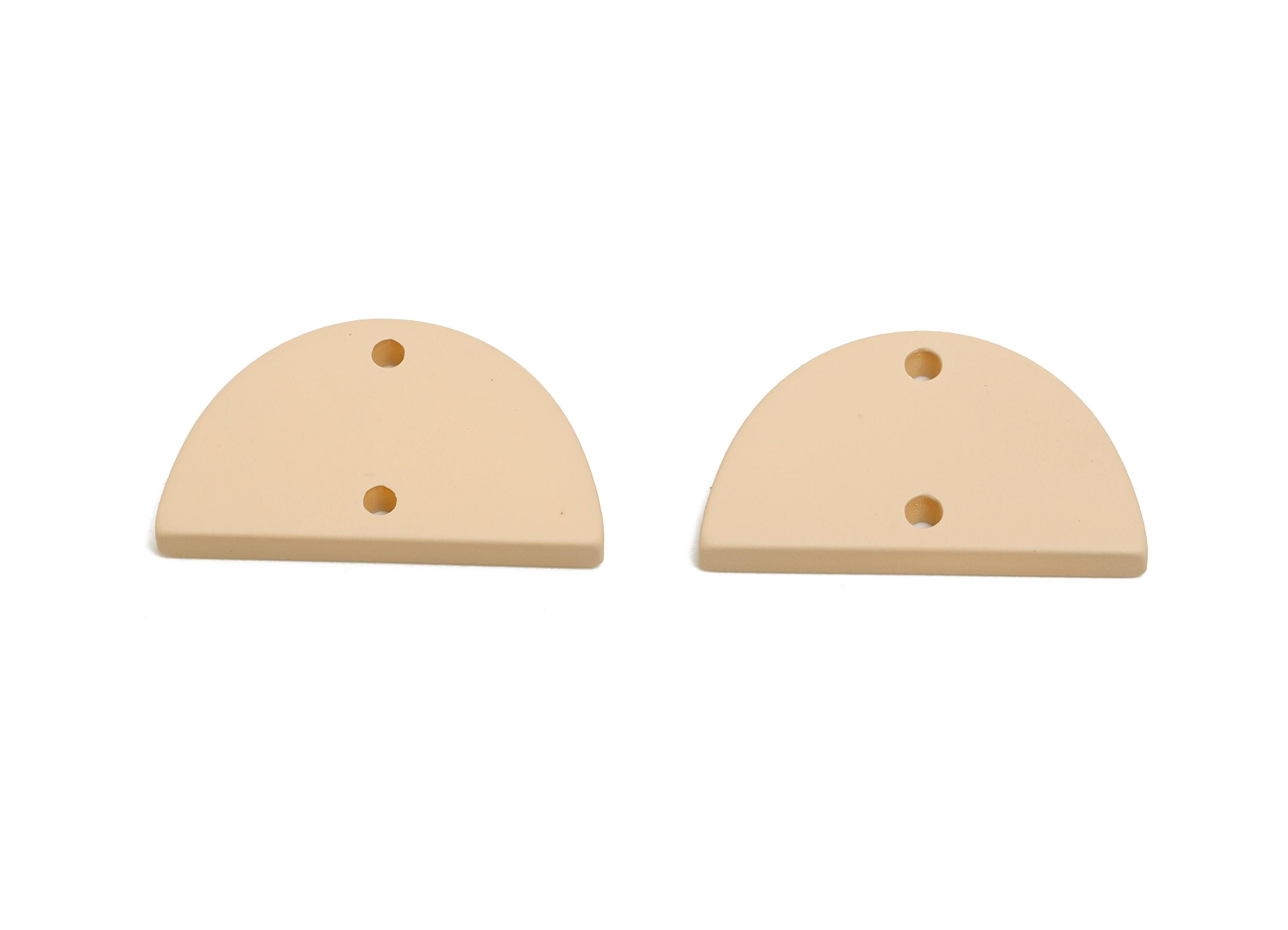 Acrylic Semicircle Earring Connector - Matte Half Moon Charm - 2 Holes Geometric Jewelry Making - Color Code: A1062 -22x12x2mm- AC3647-A1062 - DOMEDBAZAAR