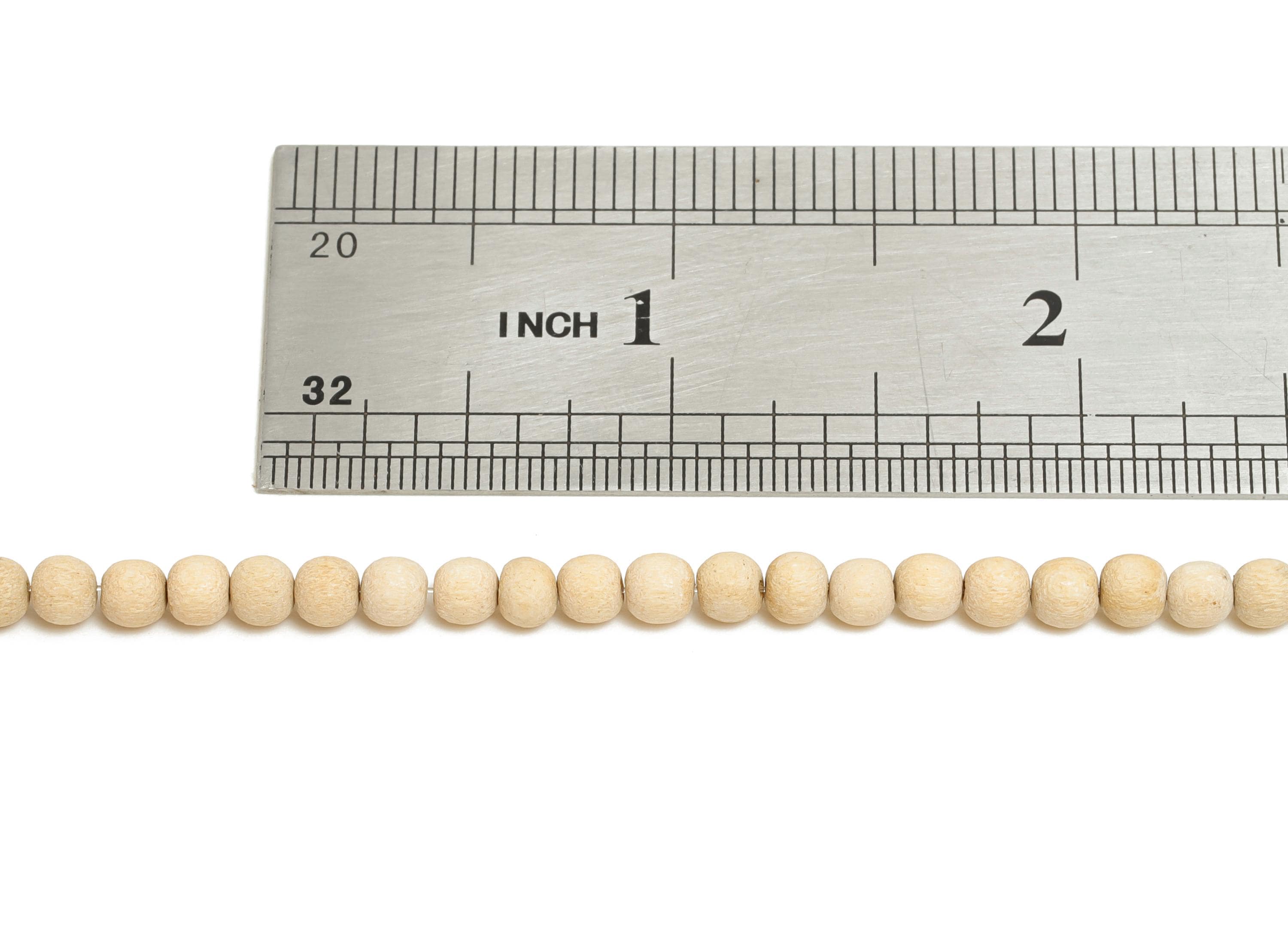 4.5mm Natural Wood Round Bead - Handmade 15.5inch/1 Strand Bead - For Bracelet Necklace - Wooden Beading Supplies - DIY Craft Bead - AC3445 - DOMEDBAZAAR