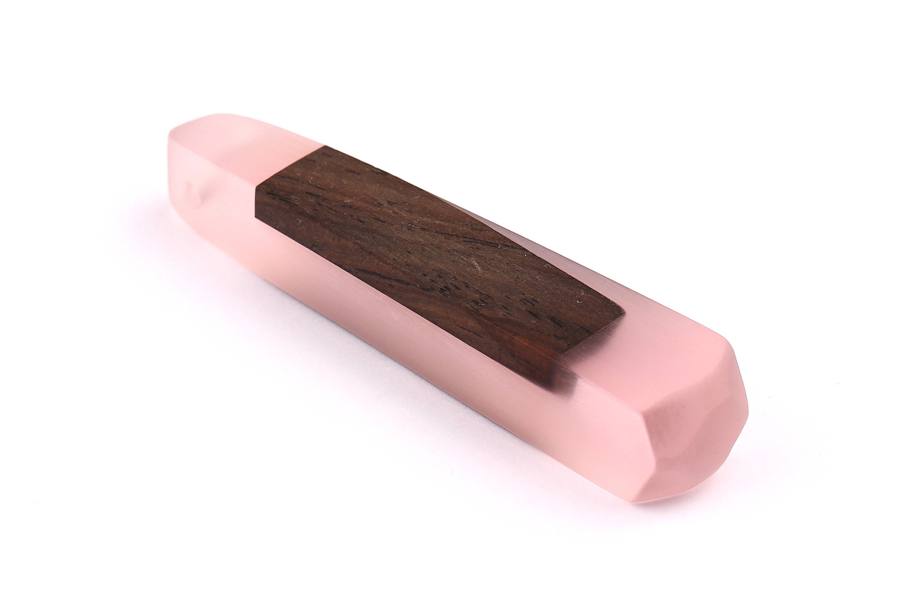 Wood Resin Pendant - Natural Monzo Wooden Charms - Pink Epoxy Resin Necklace - Jewelry Supplies - Wooden Beads - 73x15x12mm - BB1003P - DOMEDBAZAAR