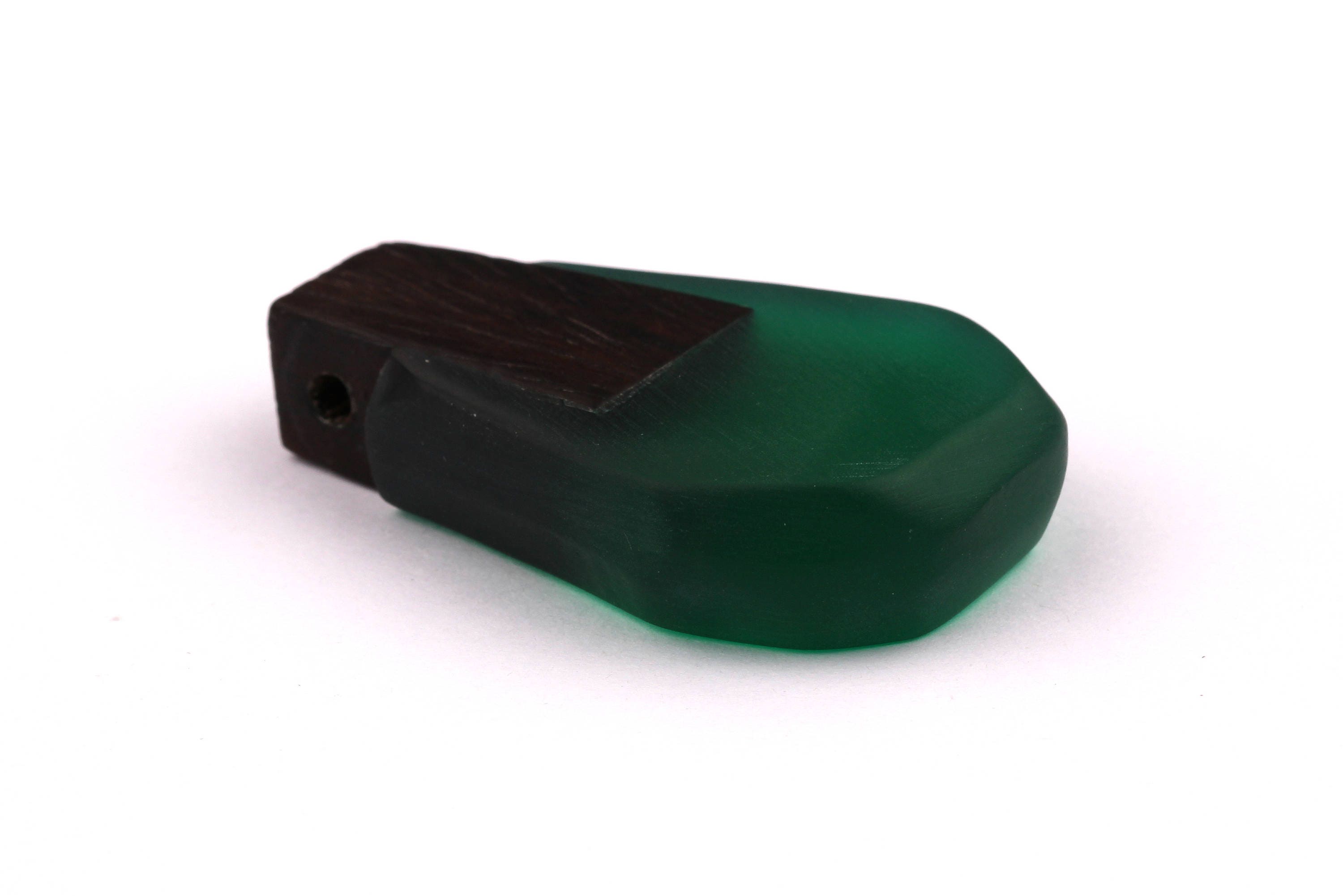 Wood Resin Pendant - Natural Monzo Wooden Charms - Green Epoxy Resin Necklace - Jewelry Supplies - Wooden Beads - 47x30x10mm - BB1002G - DOMEDBAZAAR