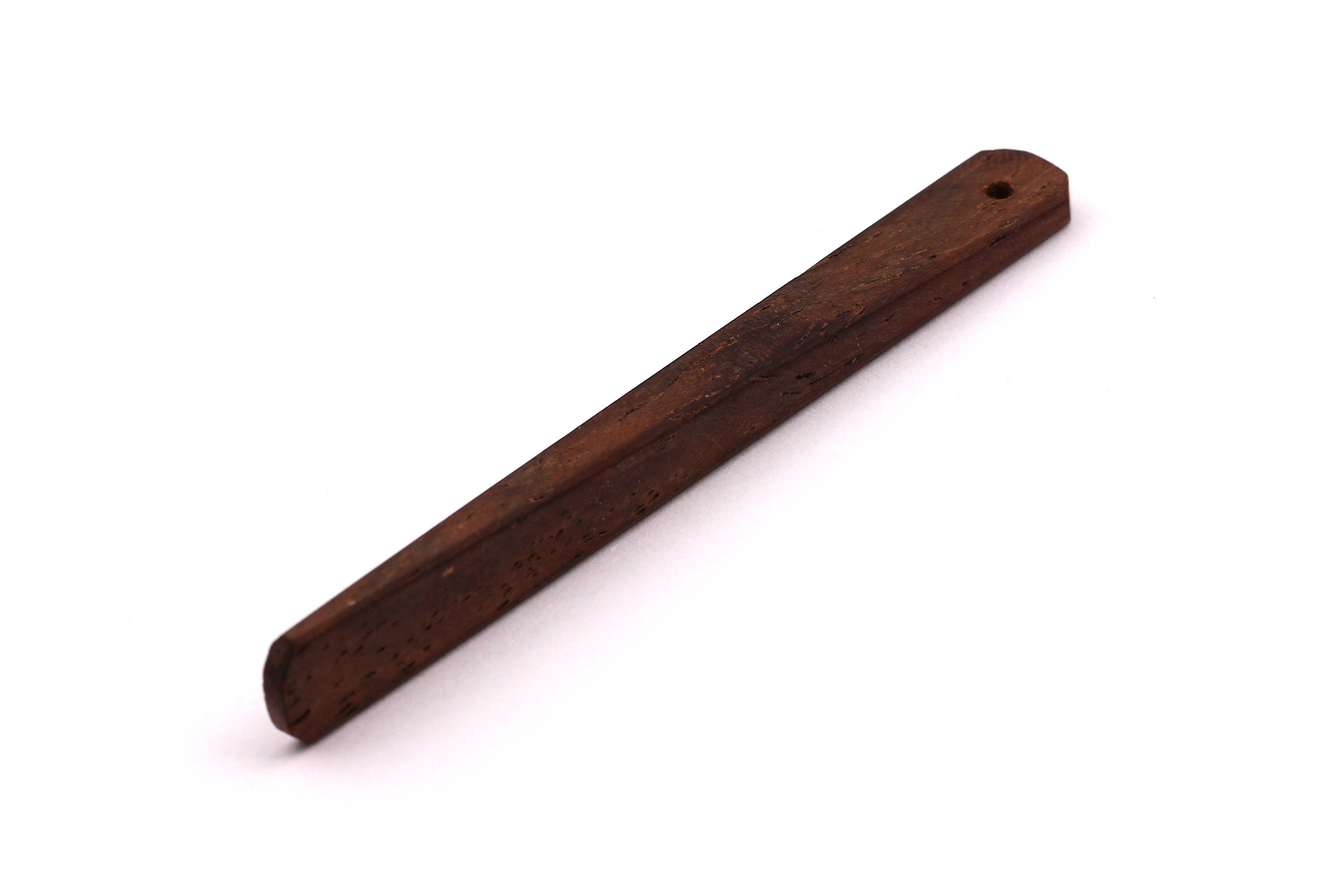 Wood Earring Charms - Hammered Long Bar Shaped - Ash Ebony Wood Charms for Necklace and Earrings - Wooden Beads 65x7x3mm - BB1034A - DOMEDBAZAAR