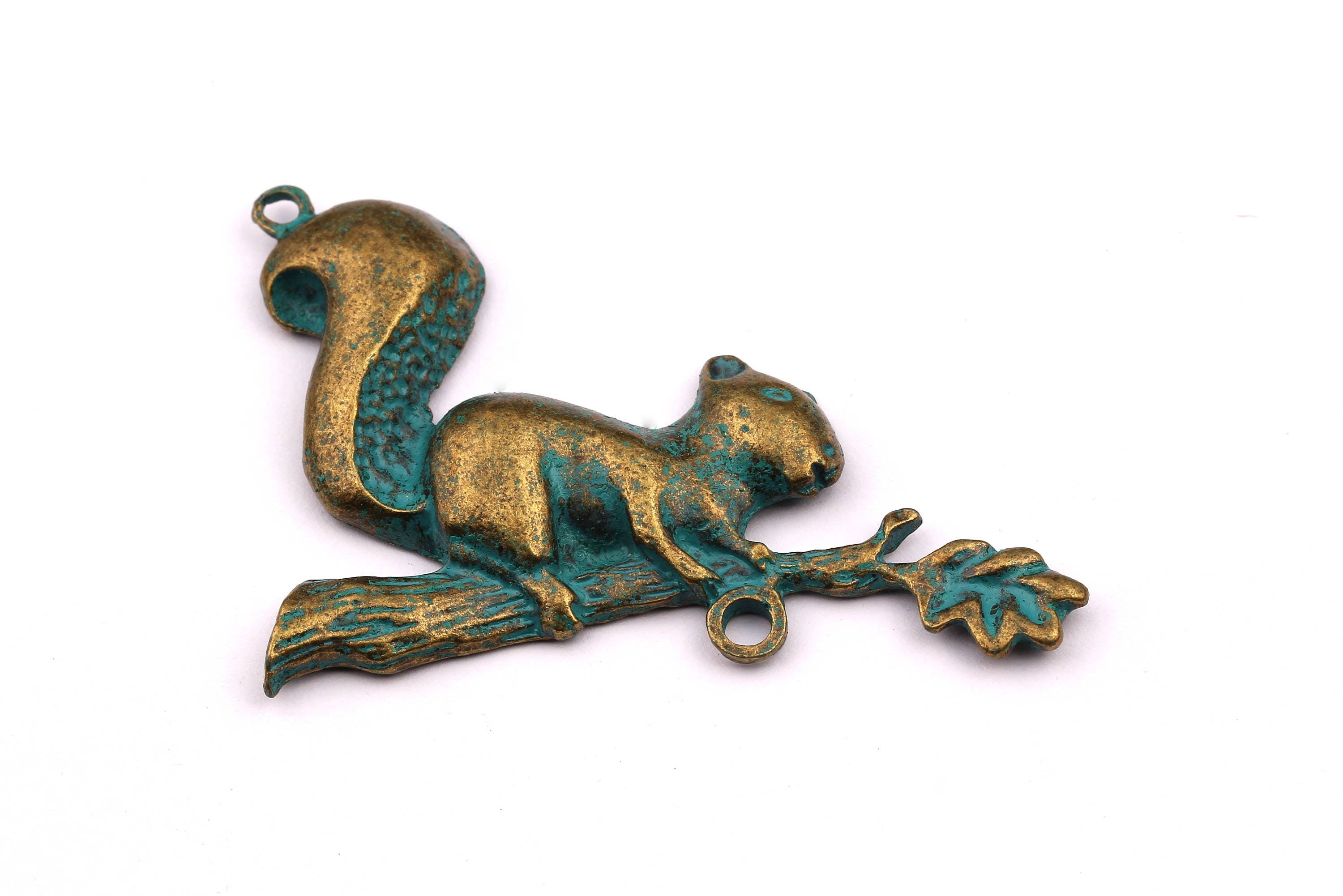 Faux Patina Pendant - Squirrel Shaped - Alloy Charms - Antique Bronze Tone Necklace - Zinc Alloy Beads - Jewelry Supplies - 50x35x3mm ZZ1010 - DOMEDBAZAAR