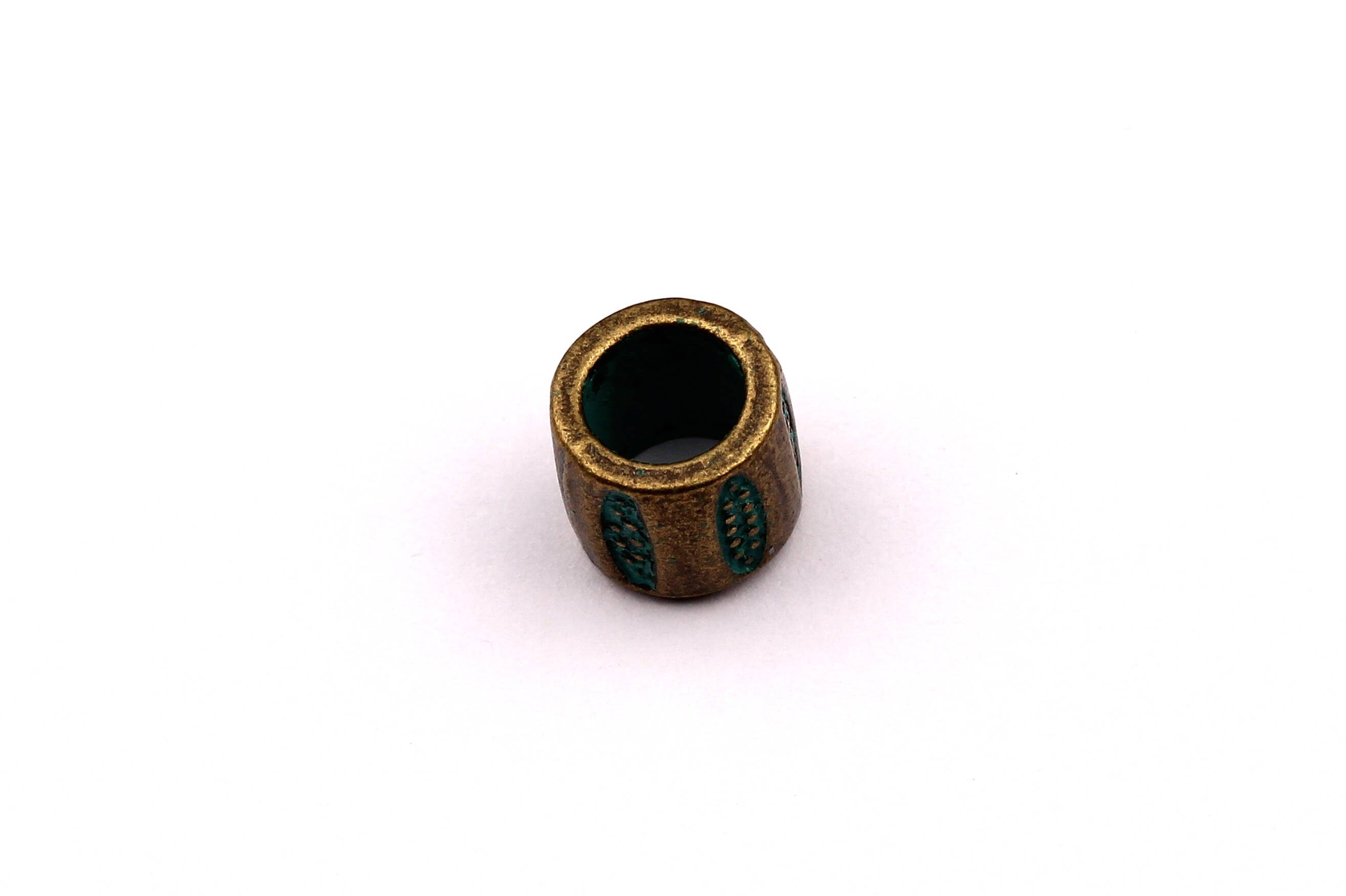 Faux Patina Beads - Circle Shaped - Alloy Charms - Antique Bronze Tone Necklace - Zinc Alloy Pendant - Jewelry Supplies - 8x9mm ZZ1115 - DOMEDBAZAAR
