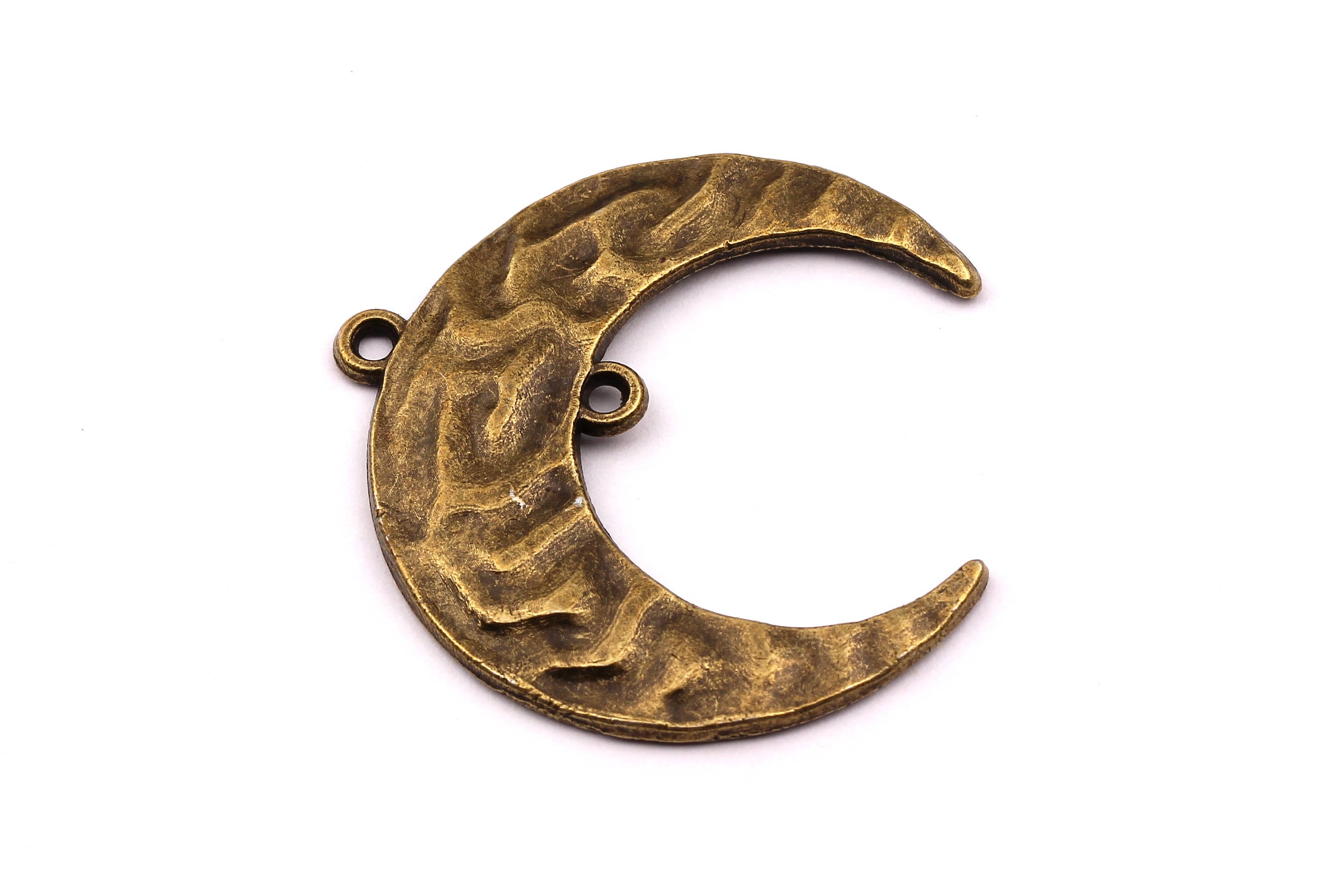 Zinc Alloy Pendant - Crescent Shaped - Alloy Charms - Antique Bronze Tone Necklace - Zinc Alloy Beads - Jewelry Supplies - 33x11x2mm ZZ1127 - DOMEDBAZAAR