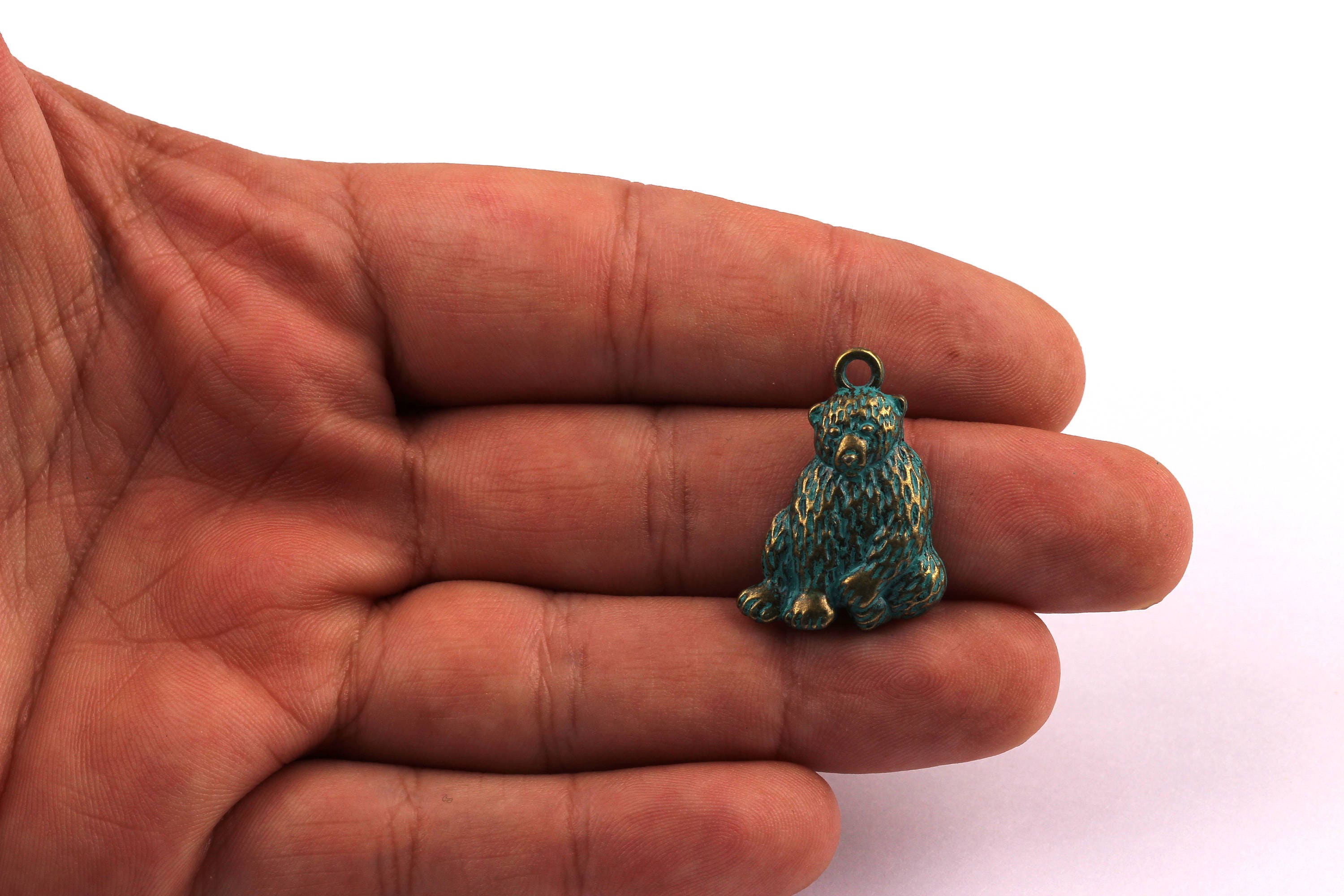 Faux Patina Pendant - Bear Shaped - Alloy Charms - Antique Bronze Tone Necklace - Zinc Alloy Beads - Jewelry Supplies - 25x15x2mm ZZ1006 - DOMEDBAZAAR