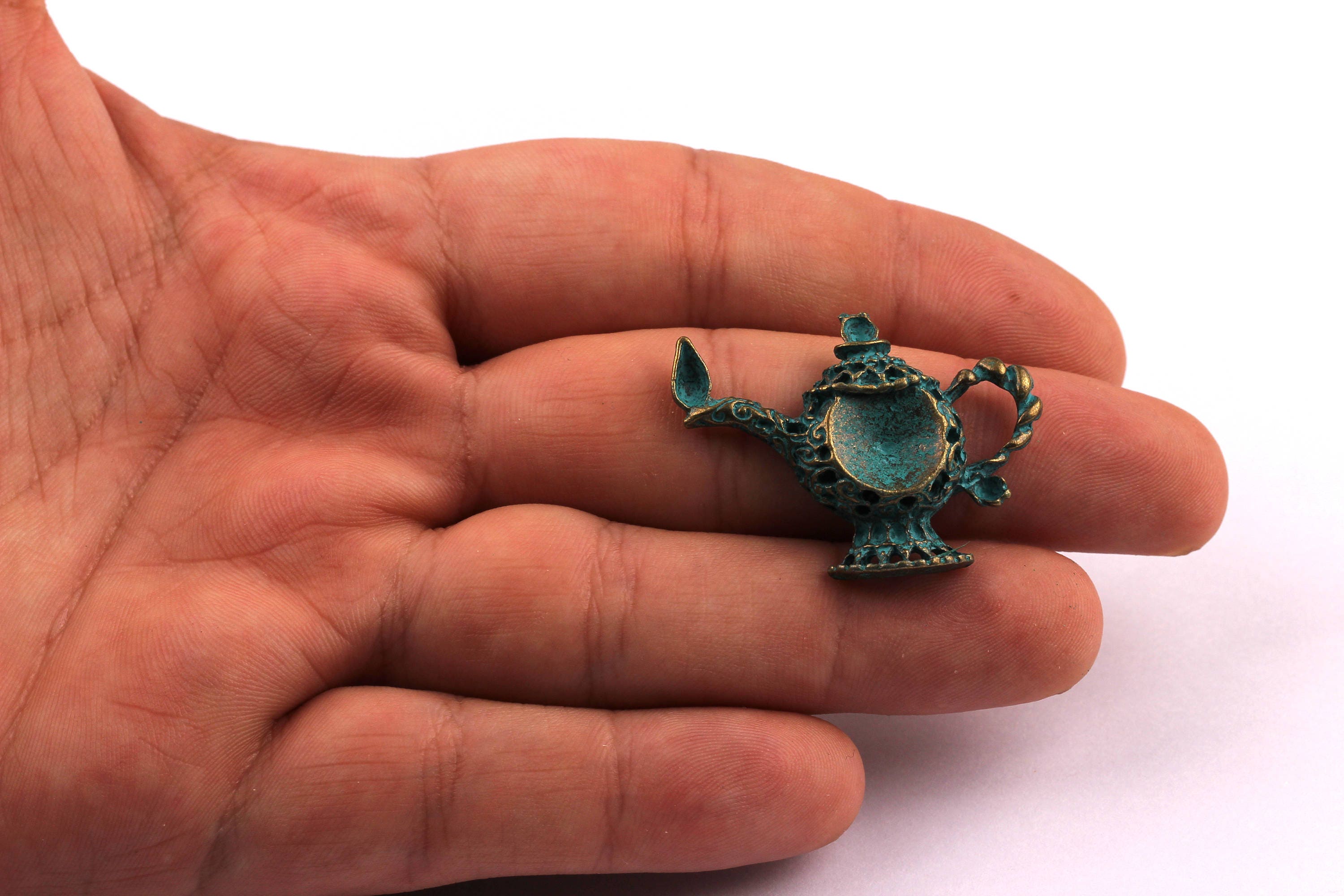 Faux Patina Pendant - Teapot Shaped - Alloy Charms - Antique Bronze Tone Necklace - Zinc Alloy Beads - Jewelry Supplies - 25.35x3mm ZZ1038 - DOMEDBAZAAR
