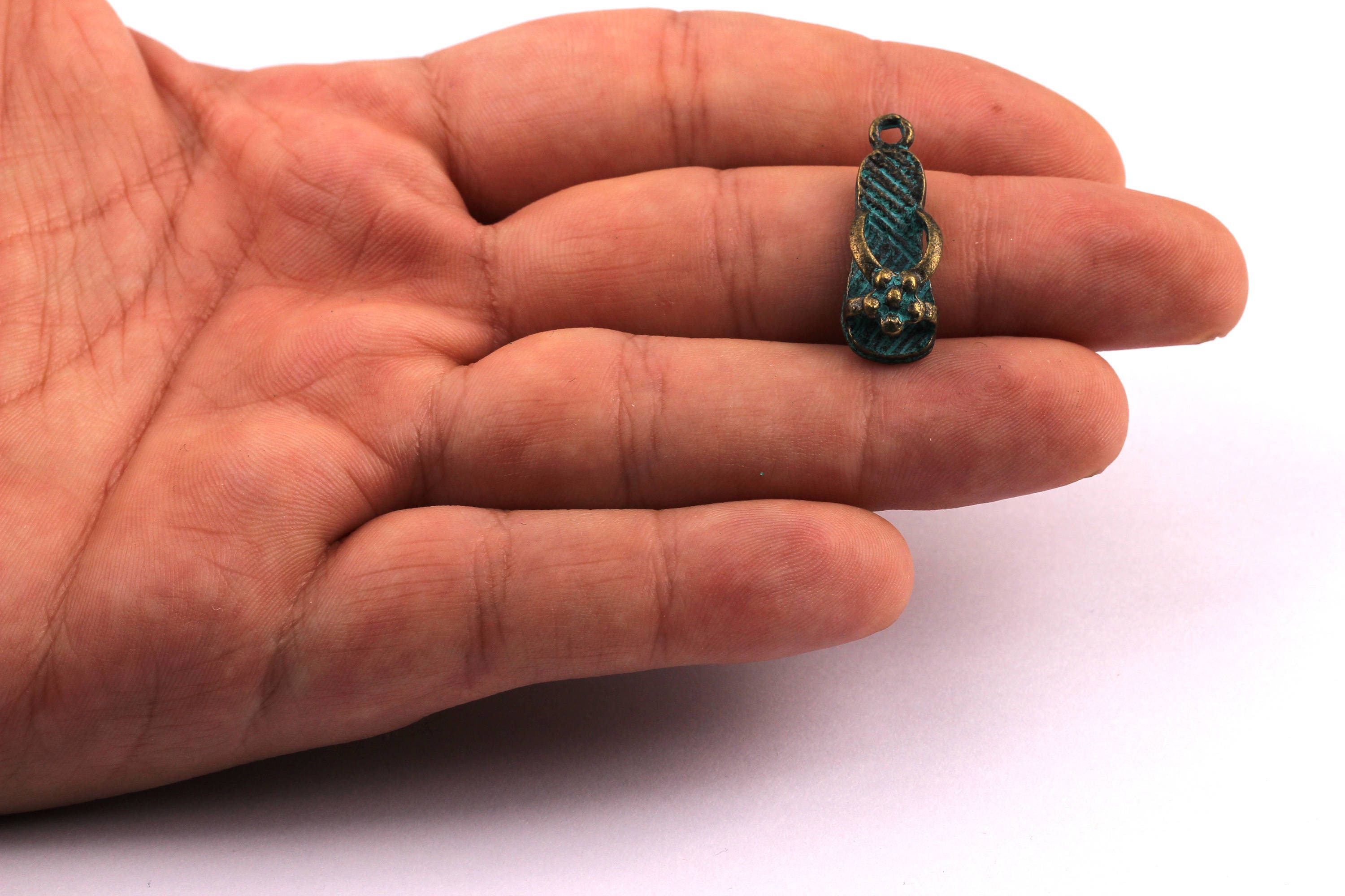Faux Patina Pendant - Slipper Shaped - Alloy Charms - Antique Bronze Tone Necklace - Zinc Alloy Beads - Jewelry Supplies - 25x9x6mm ZZ1086 - DOMEDBAZAAR