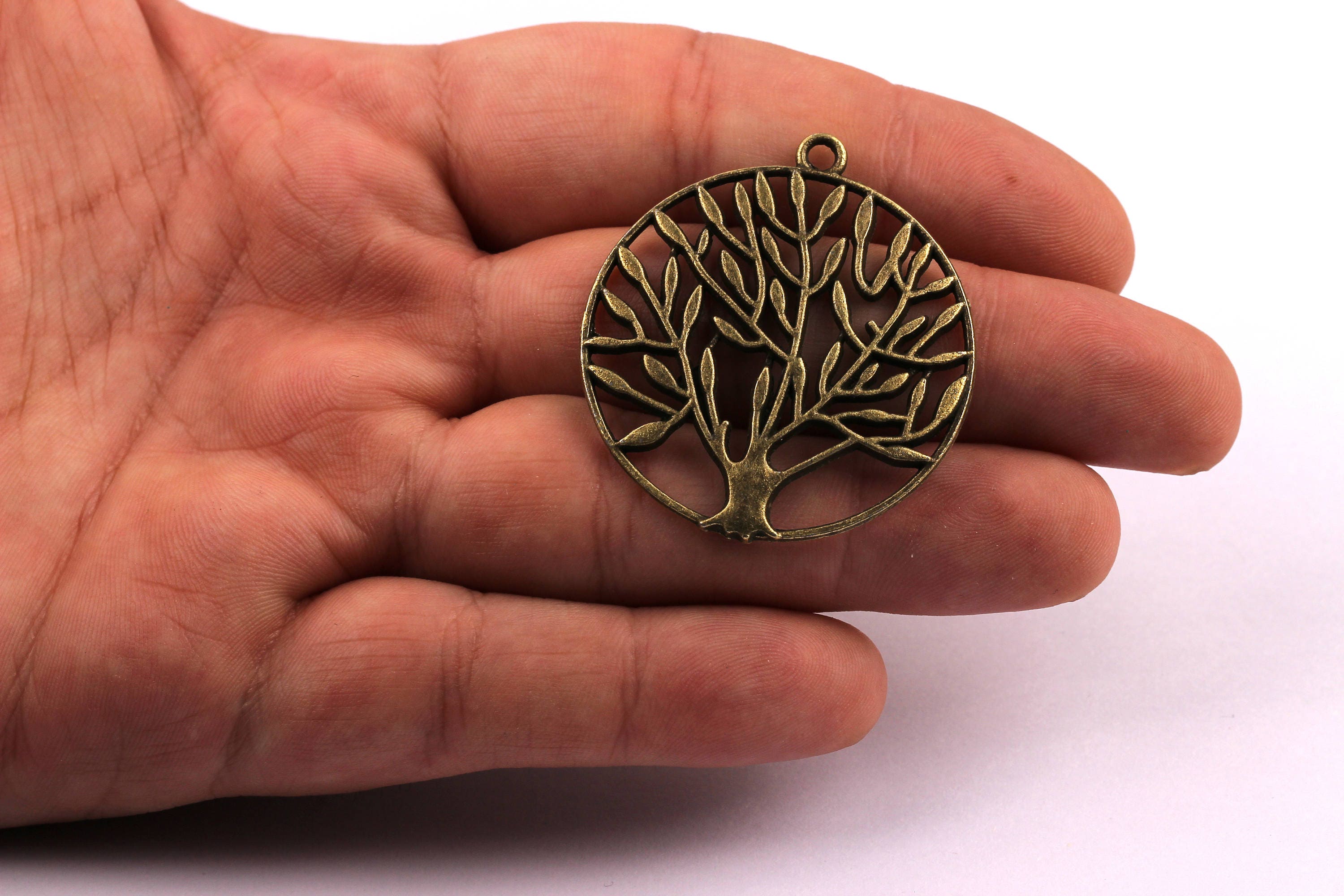 Zinc Alloy Pendant - Tree of Life Shaped - Alloy Charms - Antique Bronze Tone Necklace - Zinc Alloy Beads - Jewelry Supplies - 37x2mm ZZ1128 - DOMEDBAZAAR