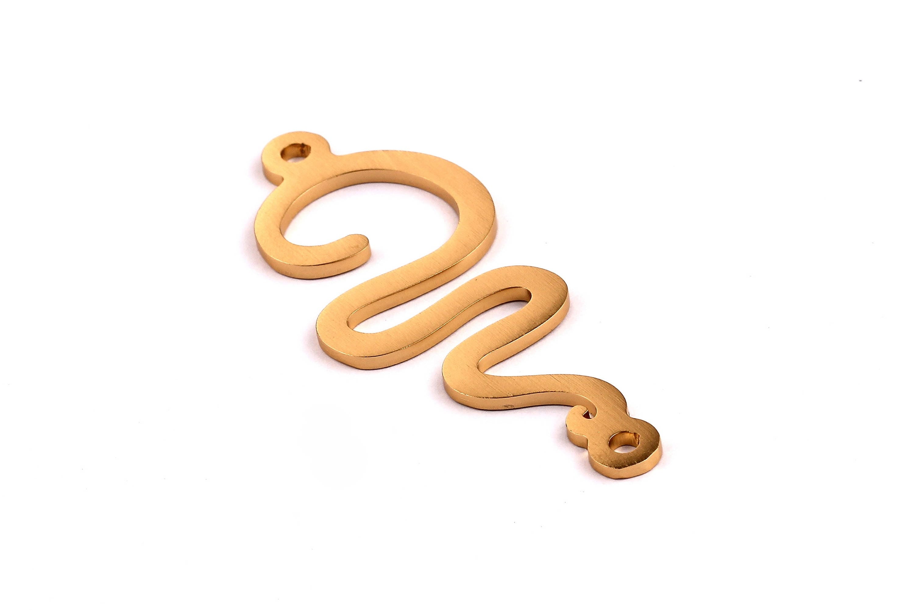 Aluminum Charms - Curled Shaped Pendant - Anodized Aluminium Charms - Wall Decor - Gold Tone - 71x25x1.9mm - AA1039 - DOMEDBAZAAR