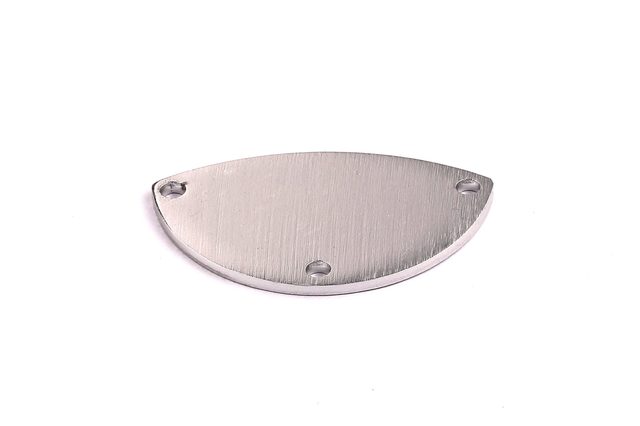 Aluminum Stamping Blank - Curvilinear Shaped Pendant - Anodized Aluminium Charms - Wall Decor - Silver Tone - 25x43x2mm - AA1057 - DOMEDBAZAAR