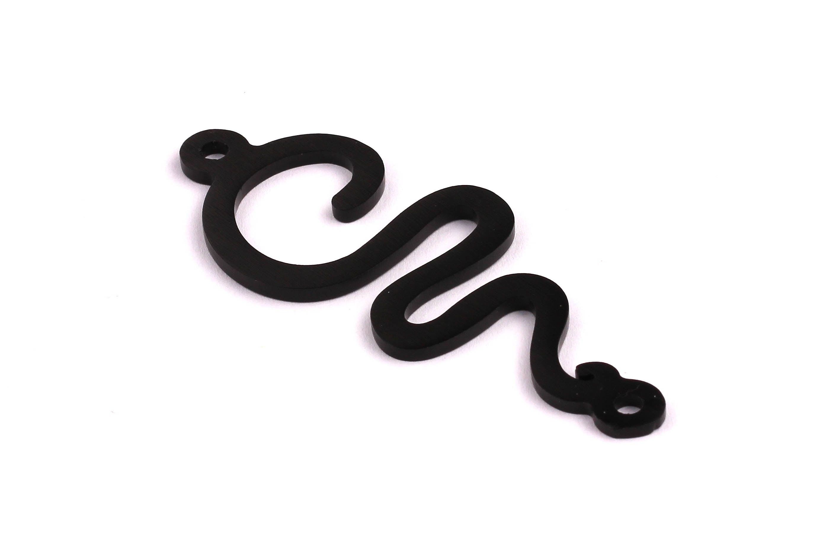 Aluminum Charms - Curled Shaped Pendant - Anodized Aluminium Charms - Wall Decor - Black Tone - 71x25x2mm - AA1089 - DOMEDBAZAAR