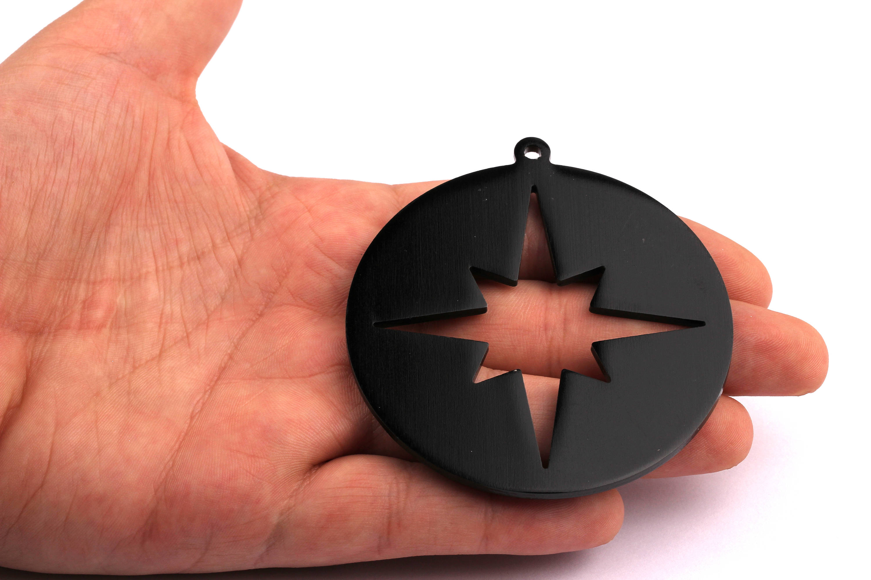 Aluminum Charms - Circle Pendant - Anodized Aluminium Charms - Wall Decor - Black Tone - 69x69x2.5mm - AA1128 - DOMEDBAZAAR