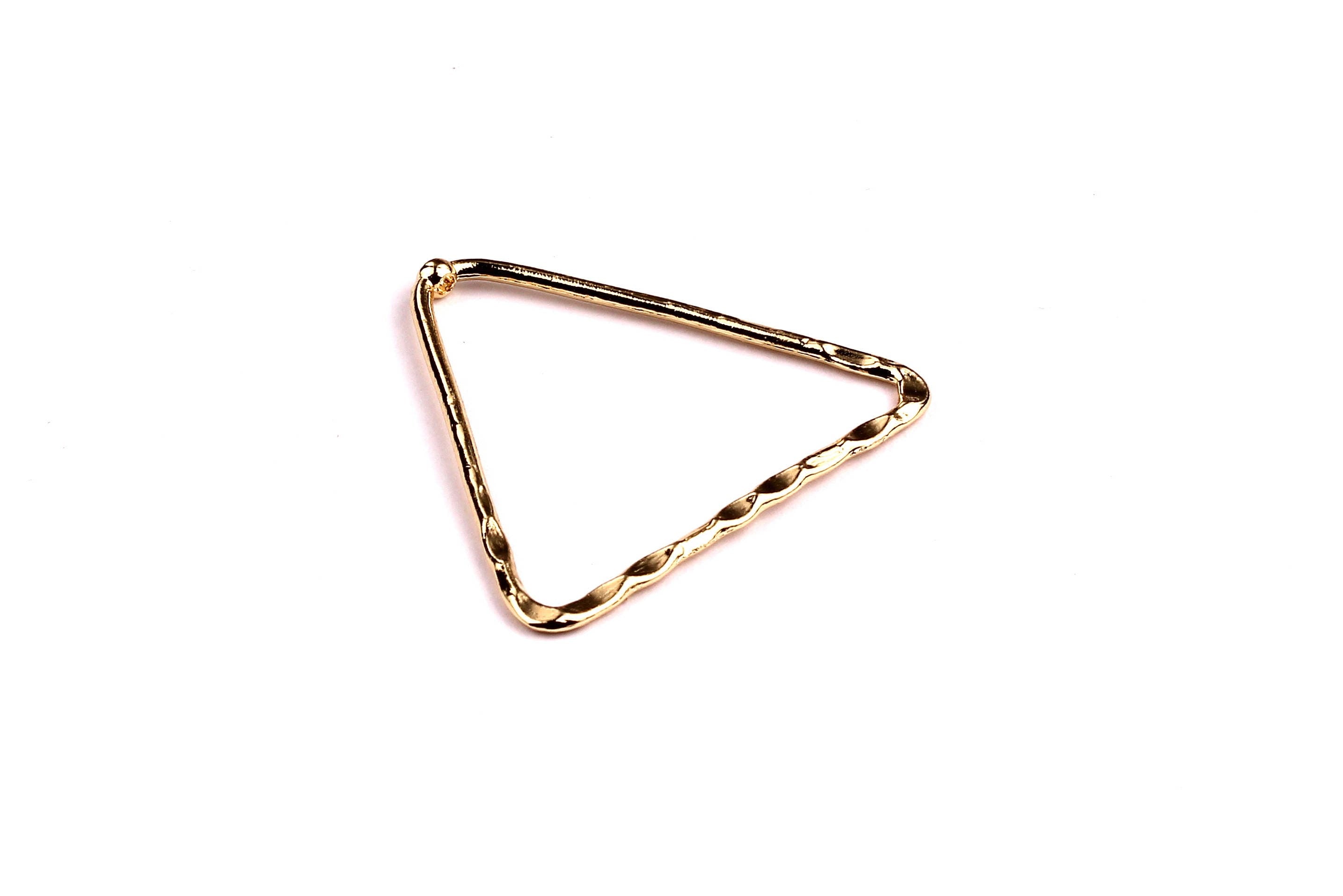 Triangle Shaped Charms- Zinc Alloy Earring Findings - Gold Tone - Alloy Pendant for Necklace - Jewelry Supplies - 33x37x1.8mm - ZZ1146 - DOMEDBAZAAR