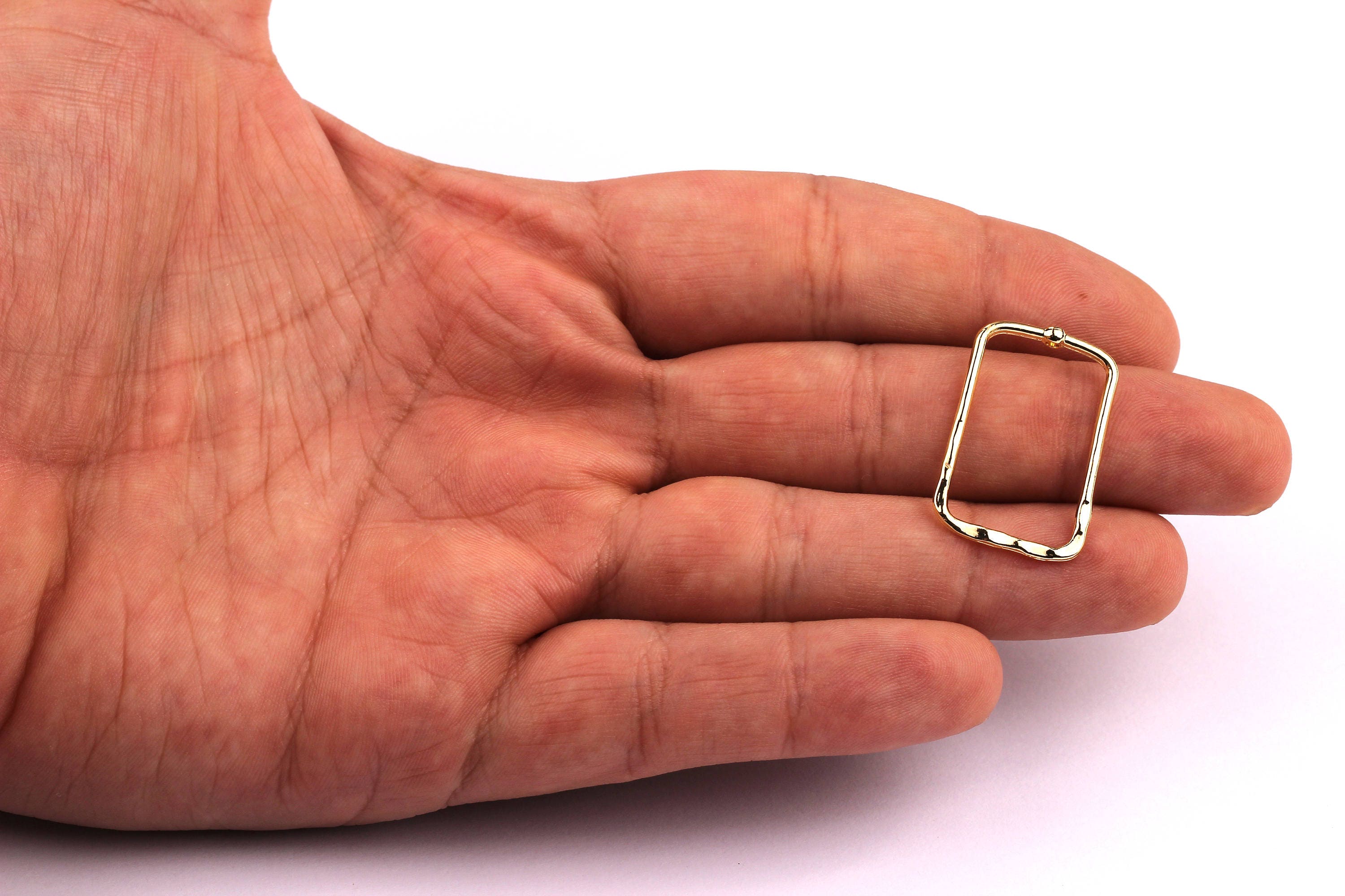 Rectangle Shaped Charms- Zinc Alloy Earring Findings - Gold Tone - Alloy Pendant for Necklace - Jewelry Supplies - 27x17x1.5mm - ZZ1147 - DOMEDBAZAAR