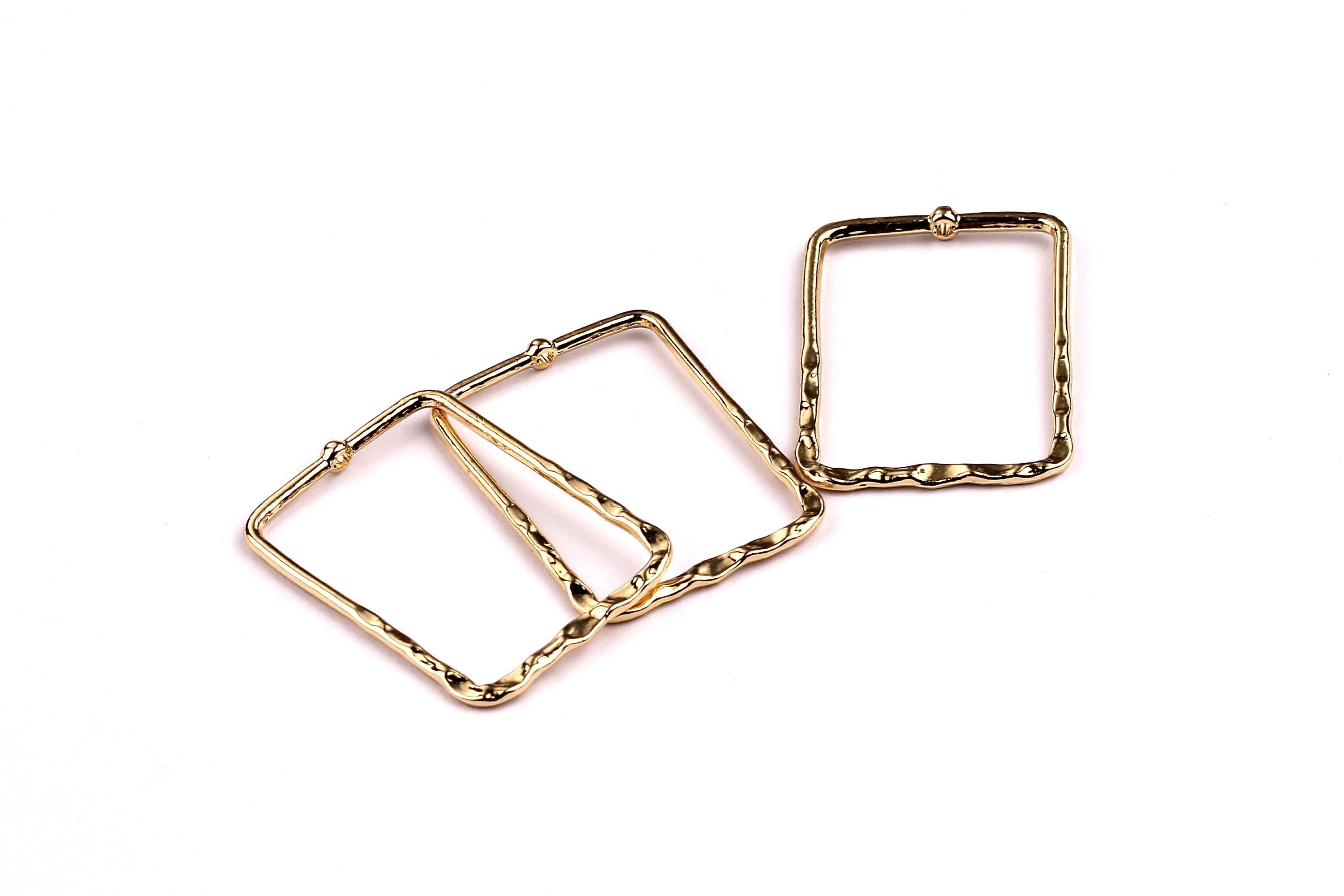 Rectangle Shaped Charms- Zinc Alloy Earring Findings - Gold Tone - Alloy Pendant for Necklace - Jewelry Supplies - 23x33x1.5mm - ZZ1151 - DOMEDBAZAAR
