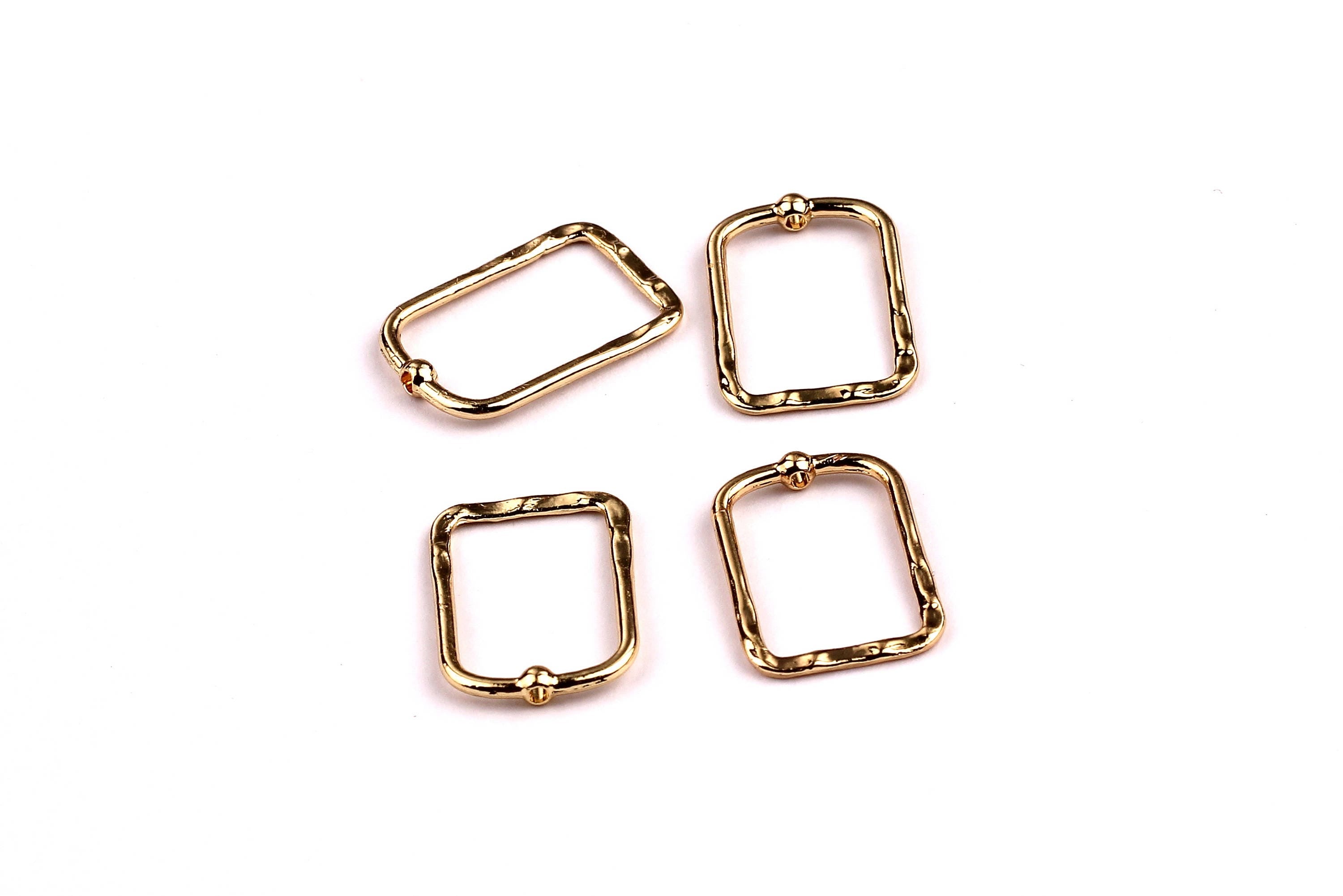Rectangle Shaped Charms- Zinc Alloy Earring Findings - Gold Tone - Alloy Pendant for Necklace - Jewelry Supplies - 20x14x1.4mm - ZZ1153 - DOMEDBAZAAR