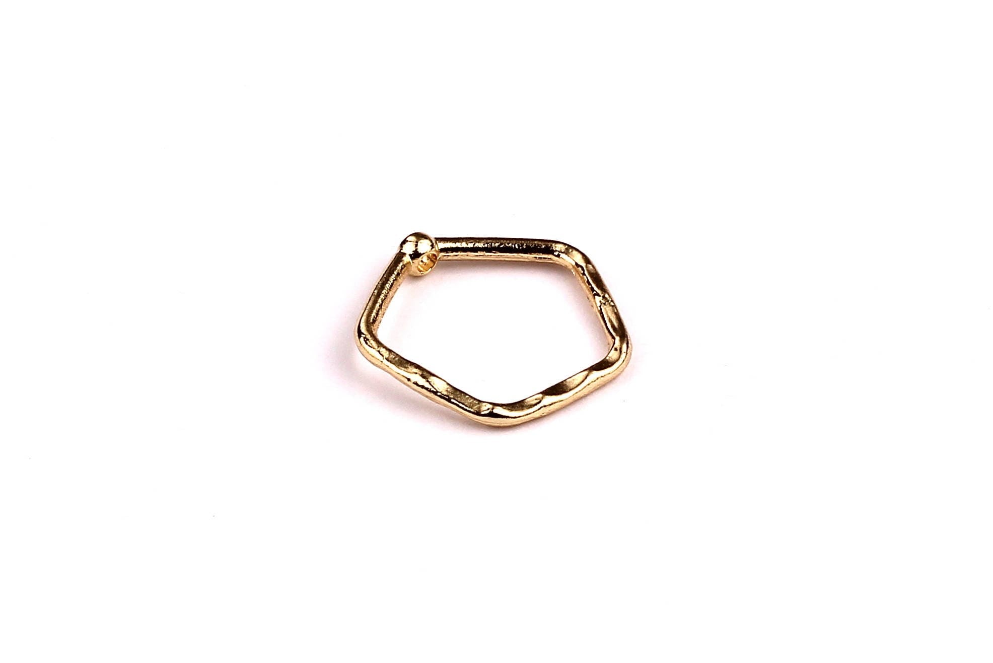Pentagon Shaped Charms- Zinc Alloy Earring Findings - Gold Tone - Alloy Pendant for Necklace - Jewelry Supplies - 18x18x1.6mm - ZZ1155 - DOMEDBAZAAR