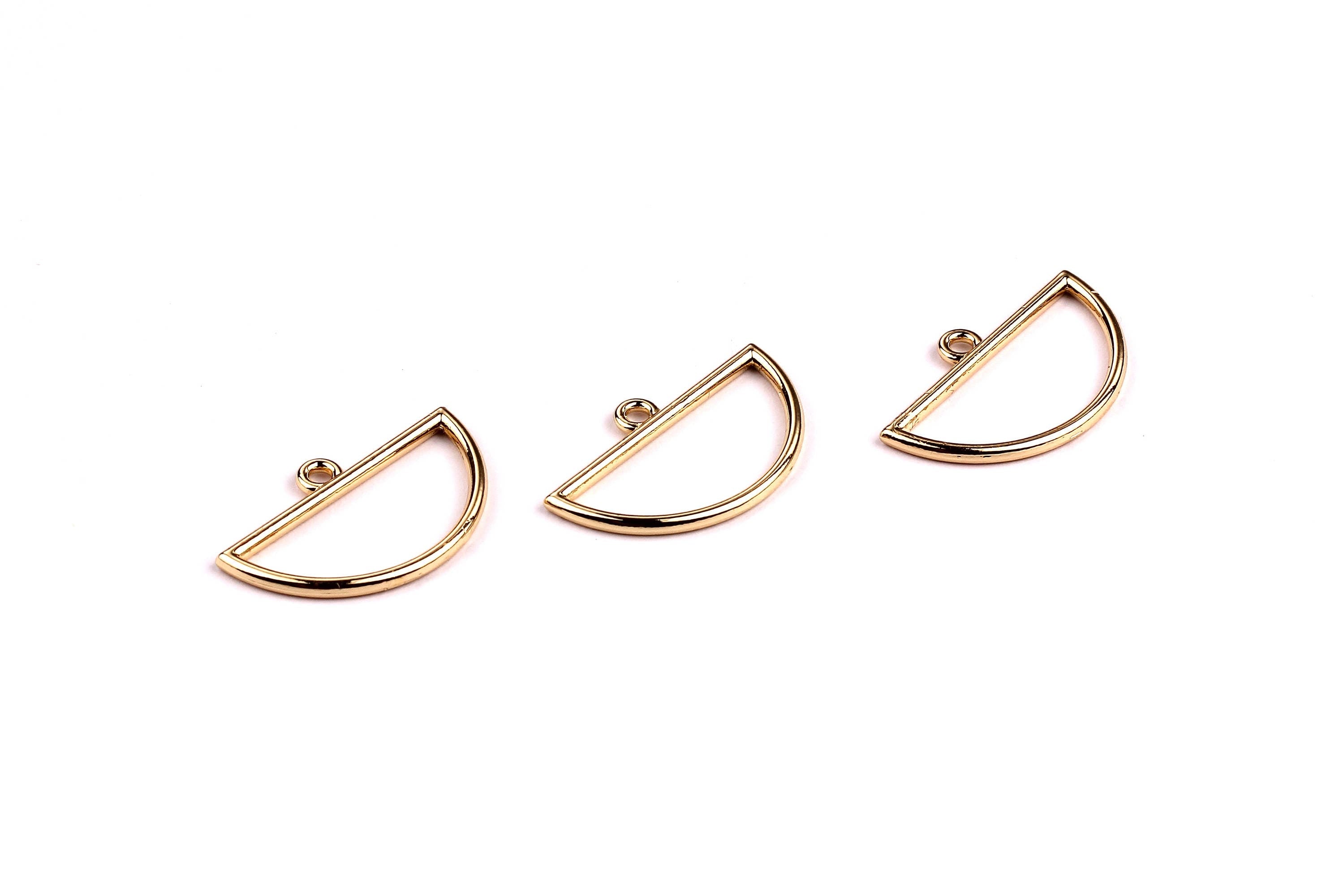 Semicircle Shaped Charms- Zinc Alloy Earring Findings - Gold Tone - Alloy Pendant for Necklace - Jewelry Supplies - 29x18x2mm - ZZ1156 - DOMEDBAZAAR