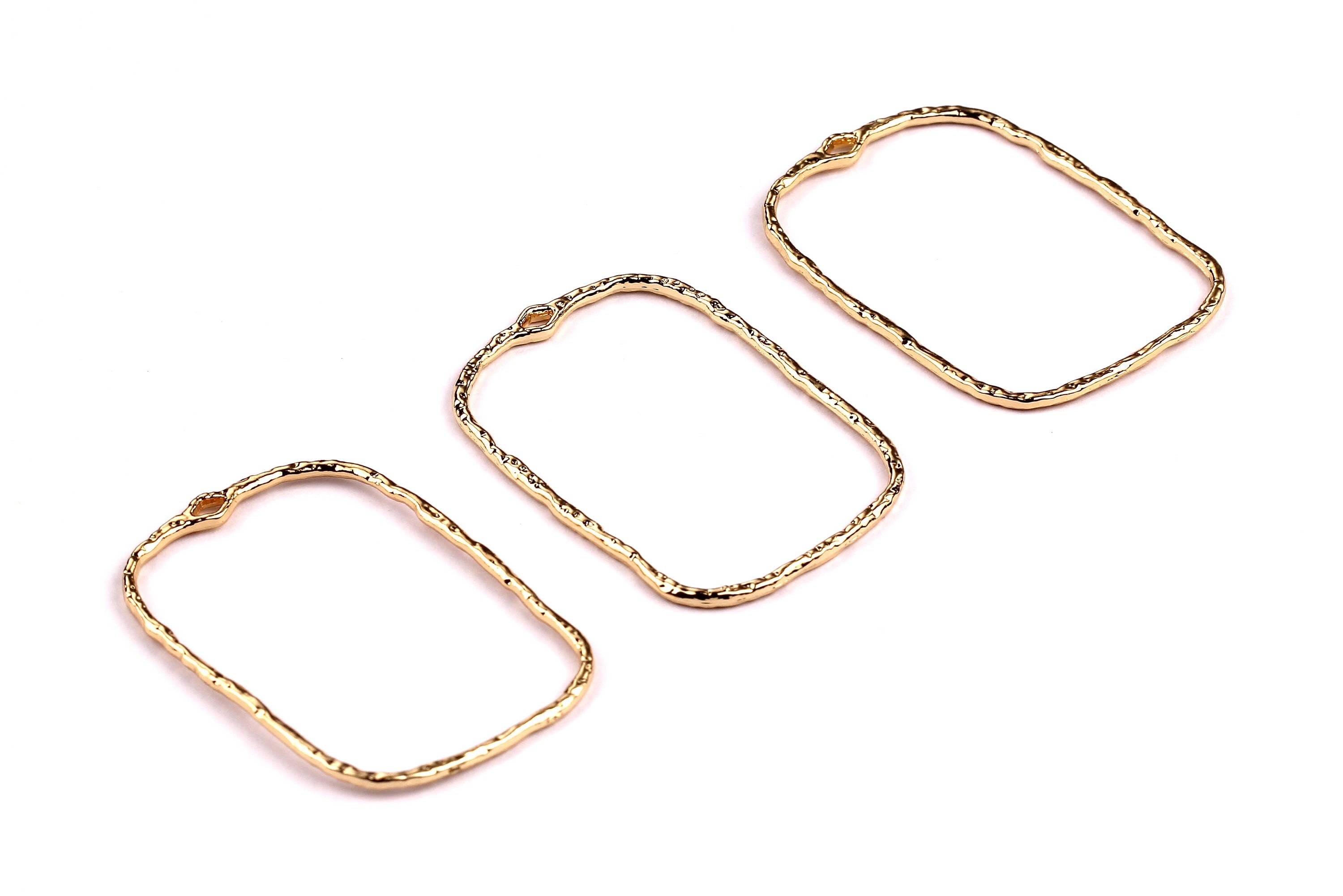 Frame Shaped Charms- Zinc Alloy Earring Findings - Gold Tone - Alloy Pendant for Necklace - Jewelry Supplies - 46x32x1.6mm - ZZ1157 - DOMEDBAZAAR