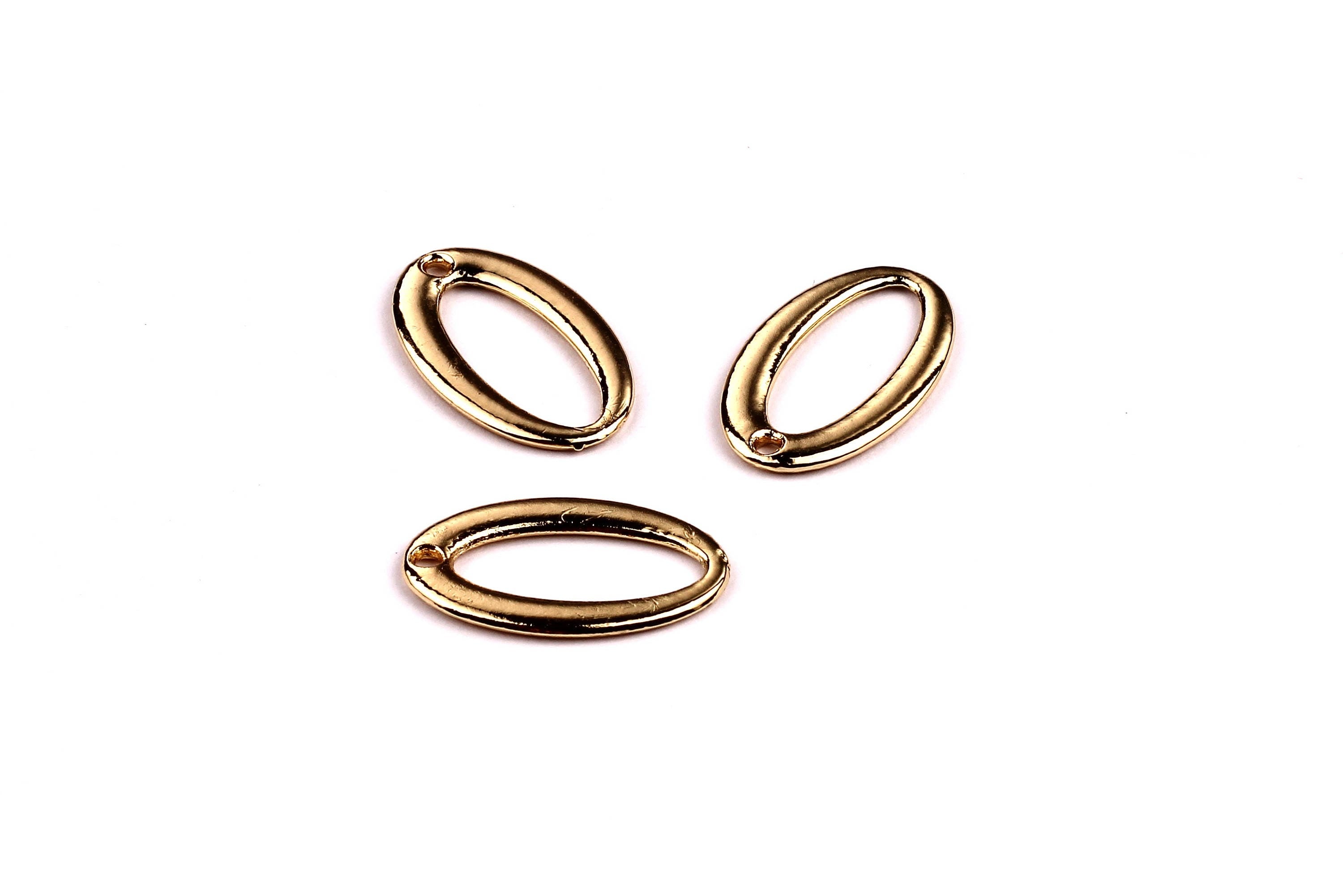 Ellipse Shaped Charms- Zinc Alloy Earring Findings - Gold Tone - Alloy Pendant for Necklace - Jewelry Supplies - 22x14x1.6mm - ZZ1164 - DOMEDBAZAAR