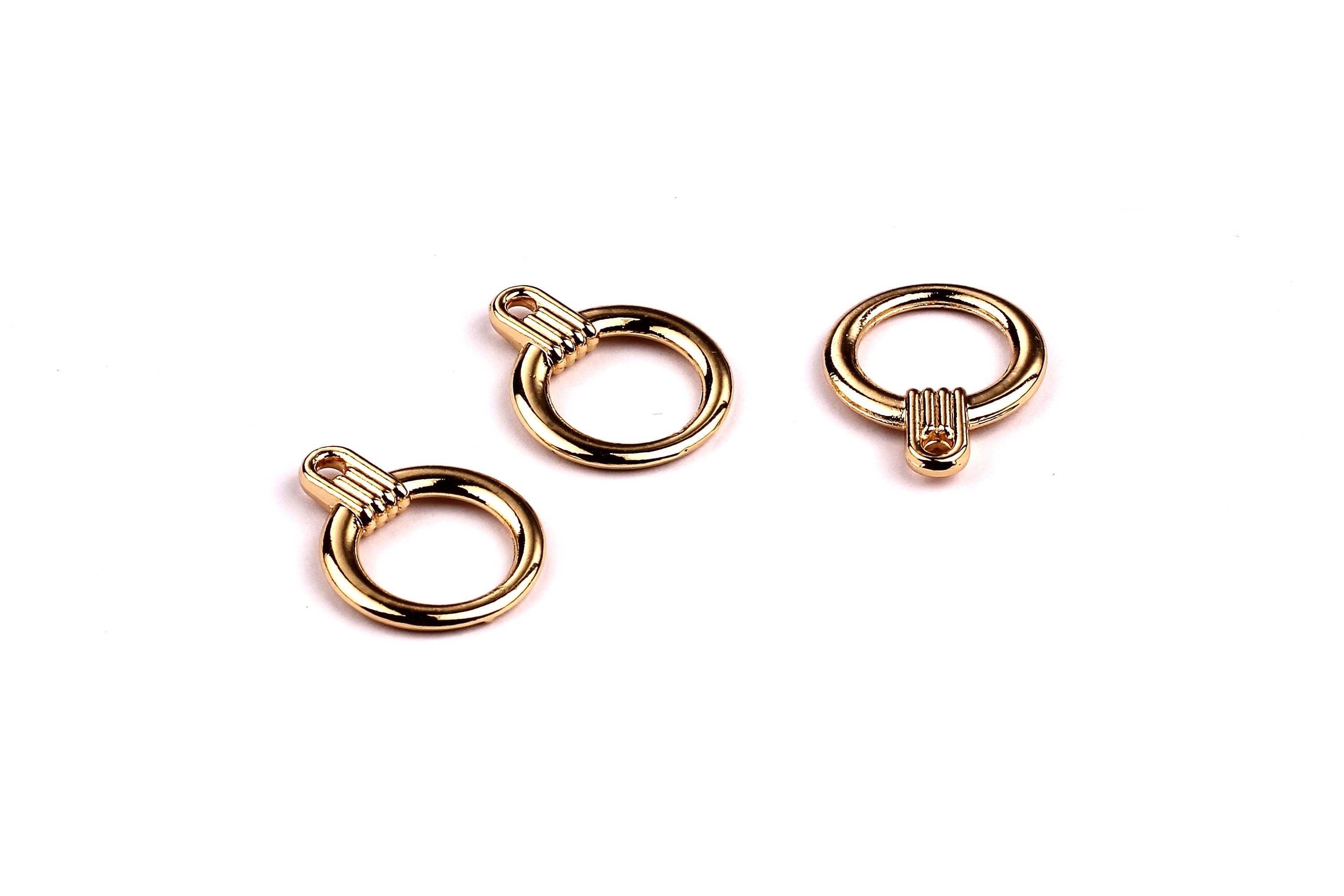 Zinc Alloy Earring Charms - Circle Shaped Charms -  Gold Tone - Alloy Pendant for Necklace - Jewelry Supplies - 19x15x2.9mm - ZZ1165 - DOMEDBAZAAR