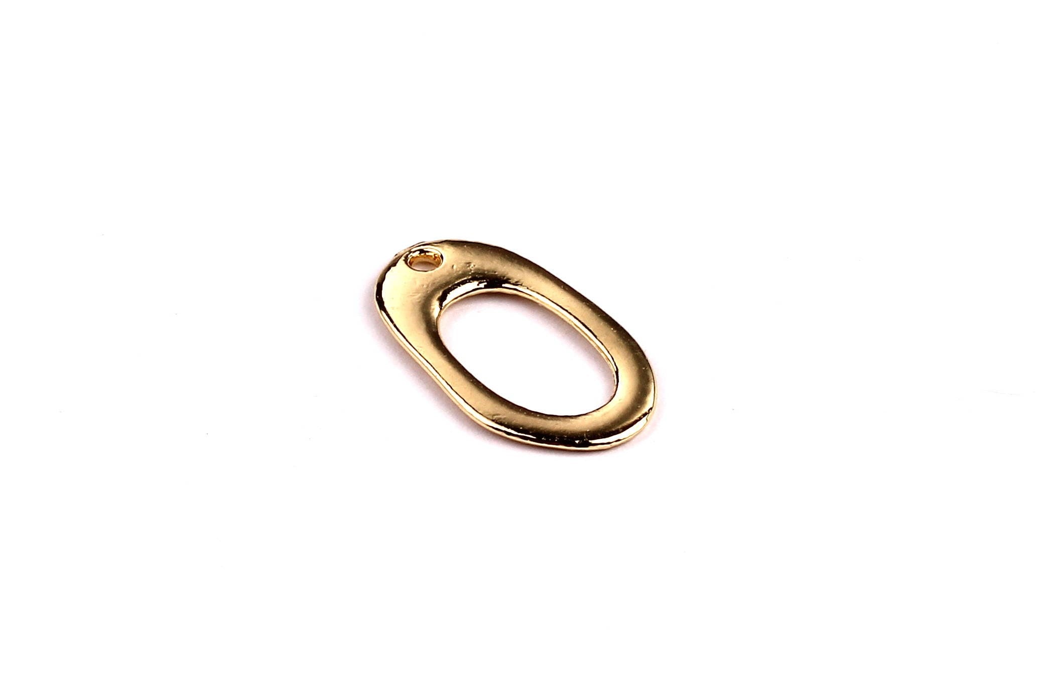 Ellipse Shaped Charms- Zinc Alloy Earring Findings - Gold Tone - Alloy Pendant for Necklace - Jewelry Supplies - 22x12x1.2mm - ZZ1169 - DOMEDBAZAAR