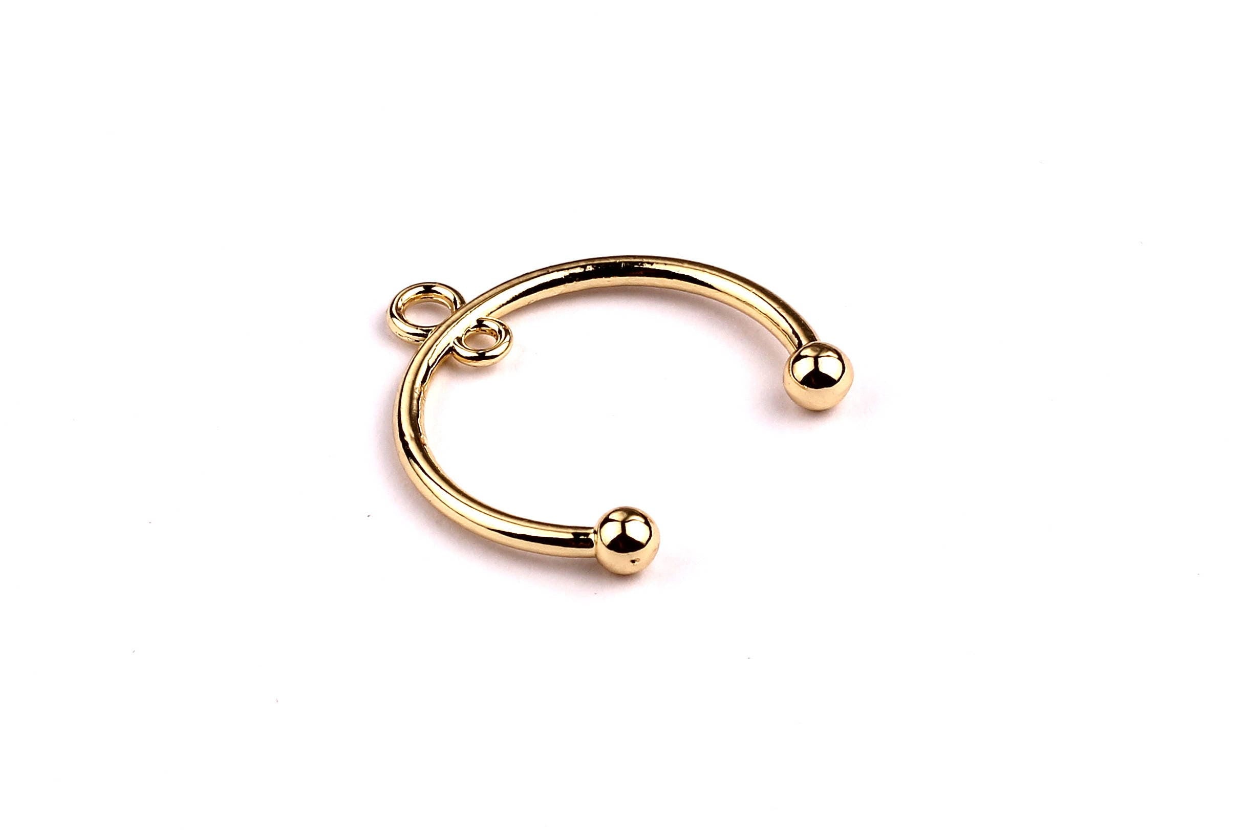 Crescent Shaped Charms- Zinc Alloy Earring Findings - Gold Tone Connector - Alloy Pendant for Necklace - Jewelry Supplies - 28x4mm - ZZ1172 - DOMEDBAZAAR