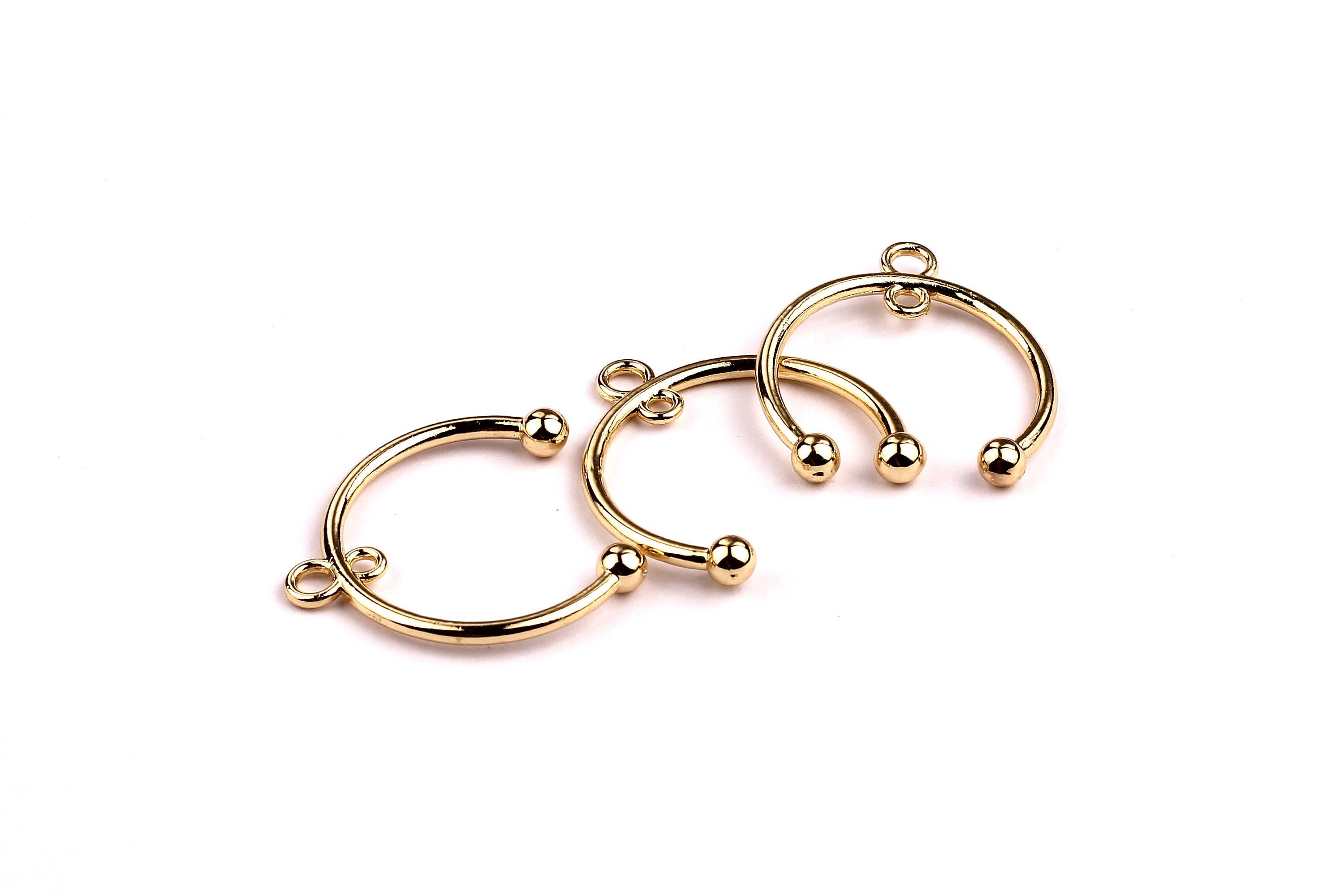 Crescent Shaped Charms- Zinc Alloy Earring Findings - Gold Tone Connector - Alloy Pendant for Necklace - Jewelry Supplies - 28x4mm - ZZ1172 - DOMEDBAZAAR