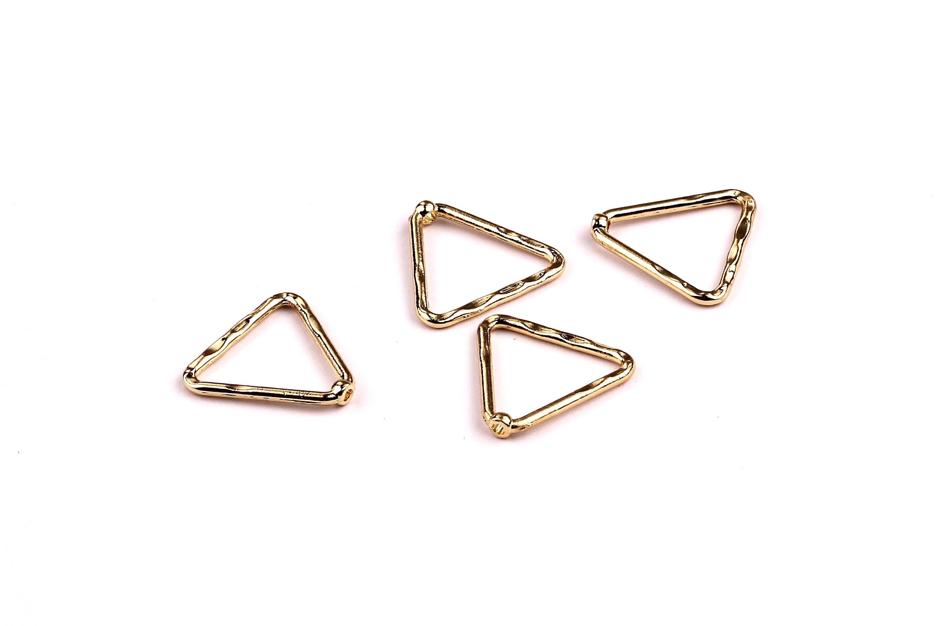 Triangle Shaped Charms- Zinc Alloy Earring Findings - Gold Tone - Alloy Pendant for Necklace - Jewelry Supplies - 17x19x1.6mm - ZZ1173 - DOMEDBAZAAR
