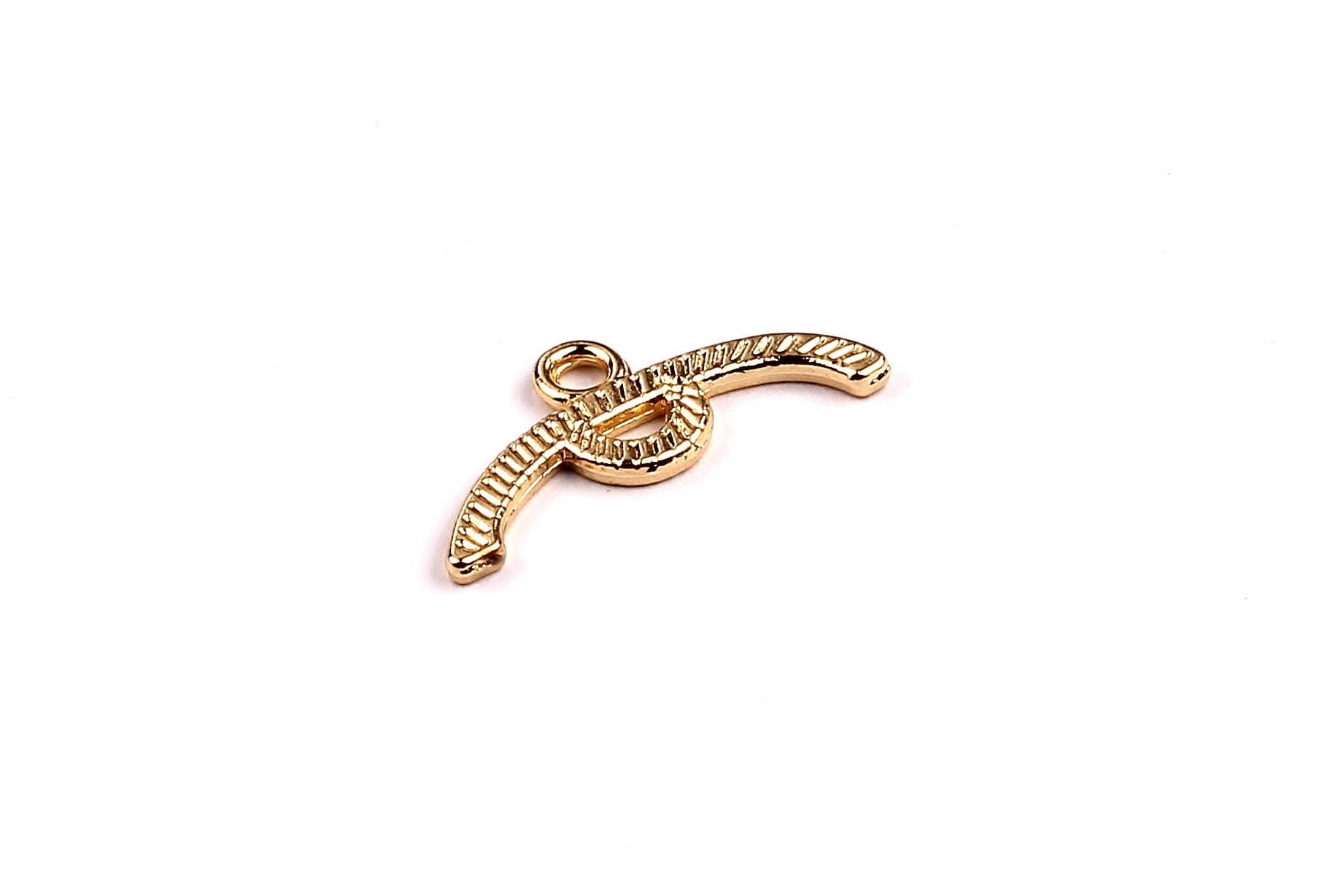 Bracket Shaped Charms- Zinc Alloy Earring Findings - Gold Tone Connector - Alloy Pendant for Necklace - Jewelry Supplies - 22x1.5mm - ZZ1174 - DOMEDBAZAAR