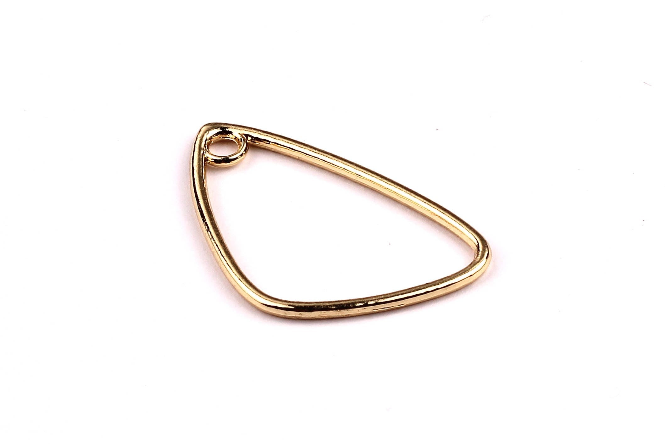 Triangle Shaped Charms- Zinc Alloy Earring Findings - Gold Tone - Alloy Pendant for Necklace - Jewelry Supplies - 35x21x1.8mm - ZZ1176 - DOMEDBAZAAR