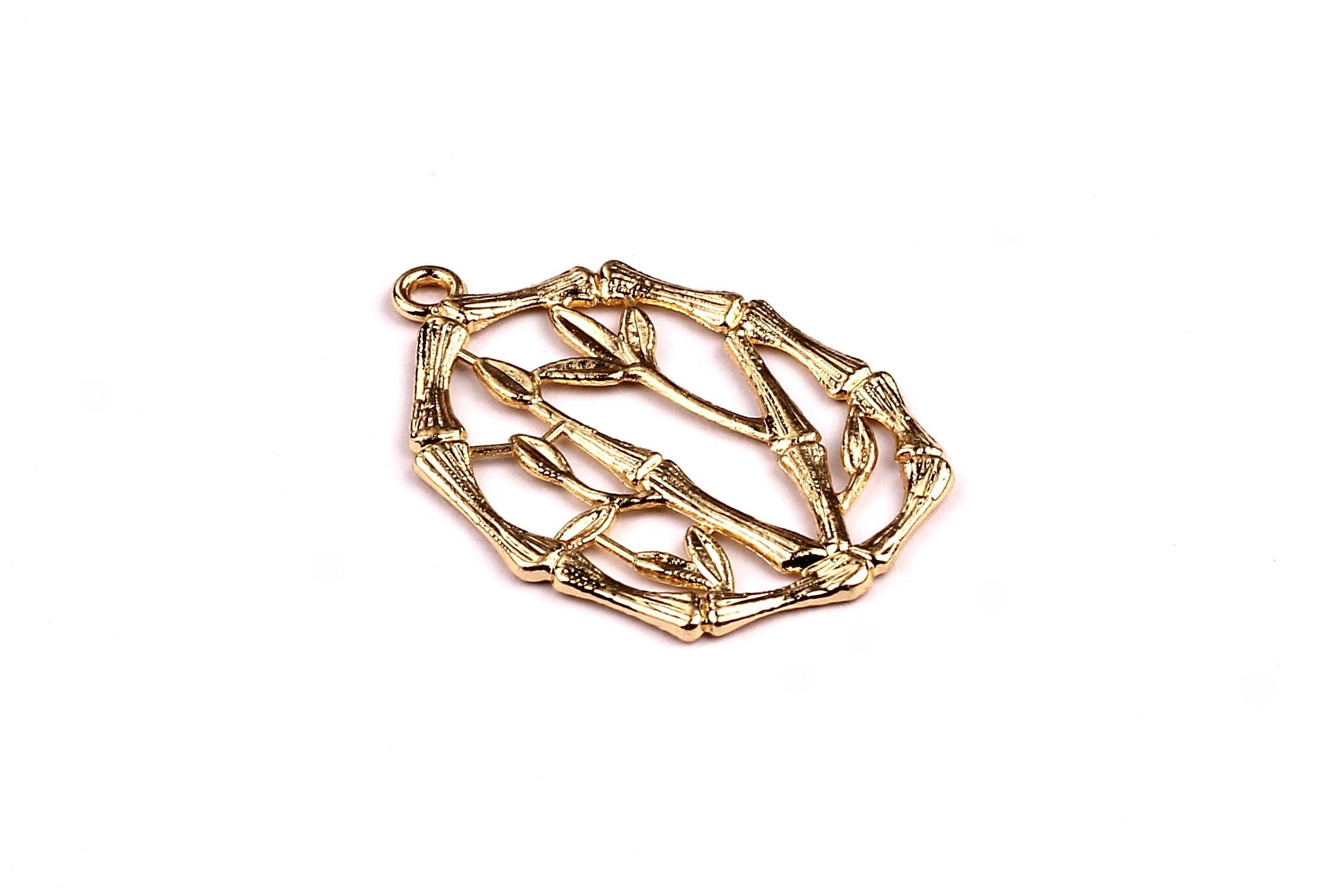 Bough Frame Shaped Charms- Zinc Alloy Earring Findings - Gold Tone - Alloy Pendant for Necklace - Jewelry Supplies - 35x21x1.8mm - ZZ1177 - DOMEDBAZAAR